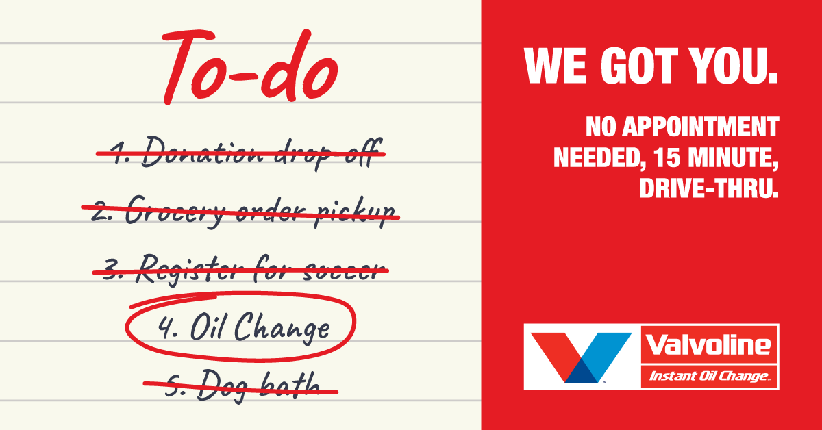 Valvoline Instant Oil Change Facebook ad: Find Coupons & A Store Near You.