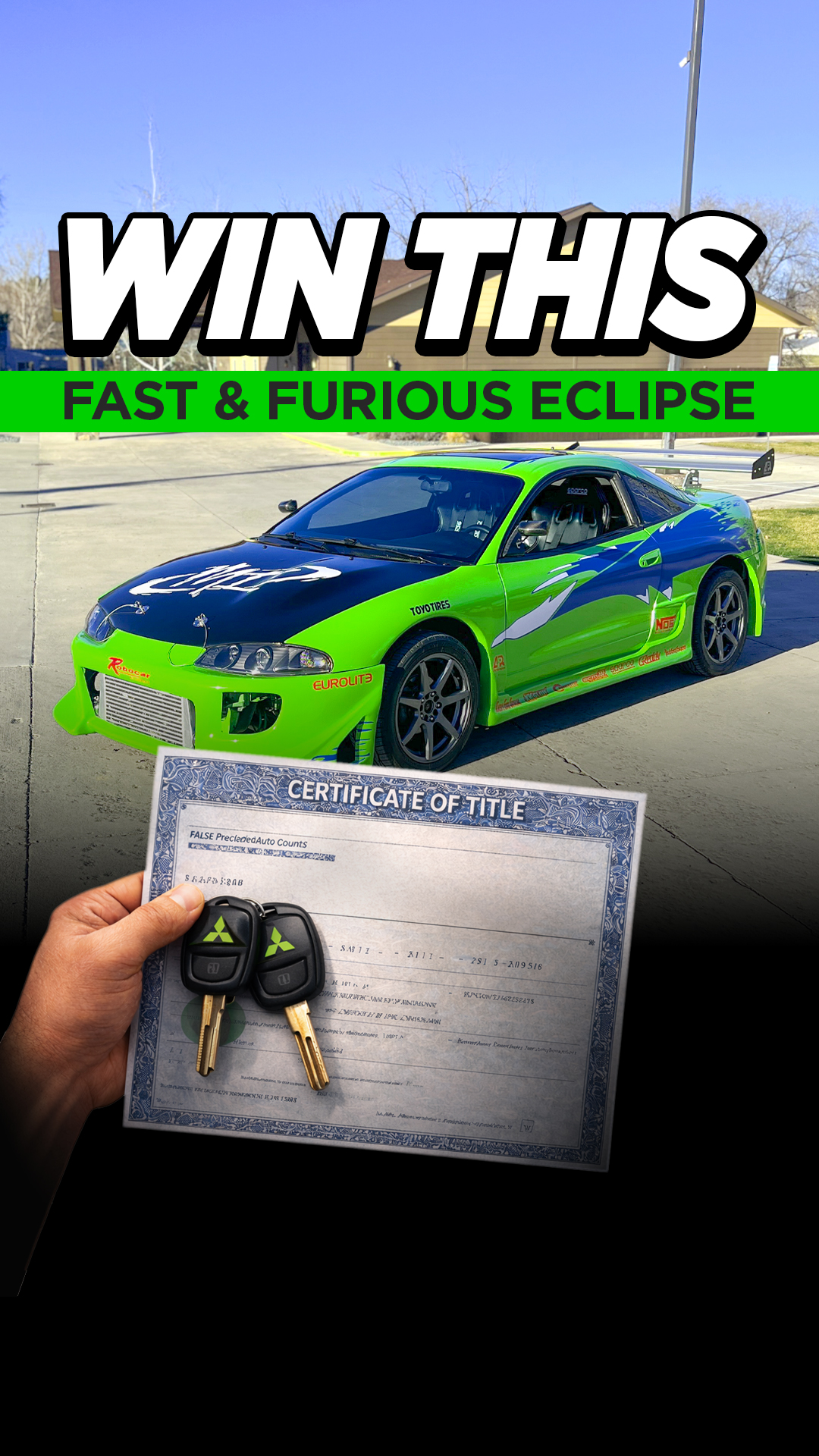 ZeroSixty Fantasy Car Giveaway Facebook ad