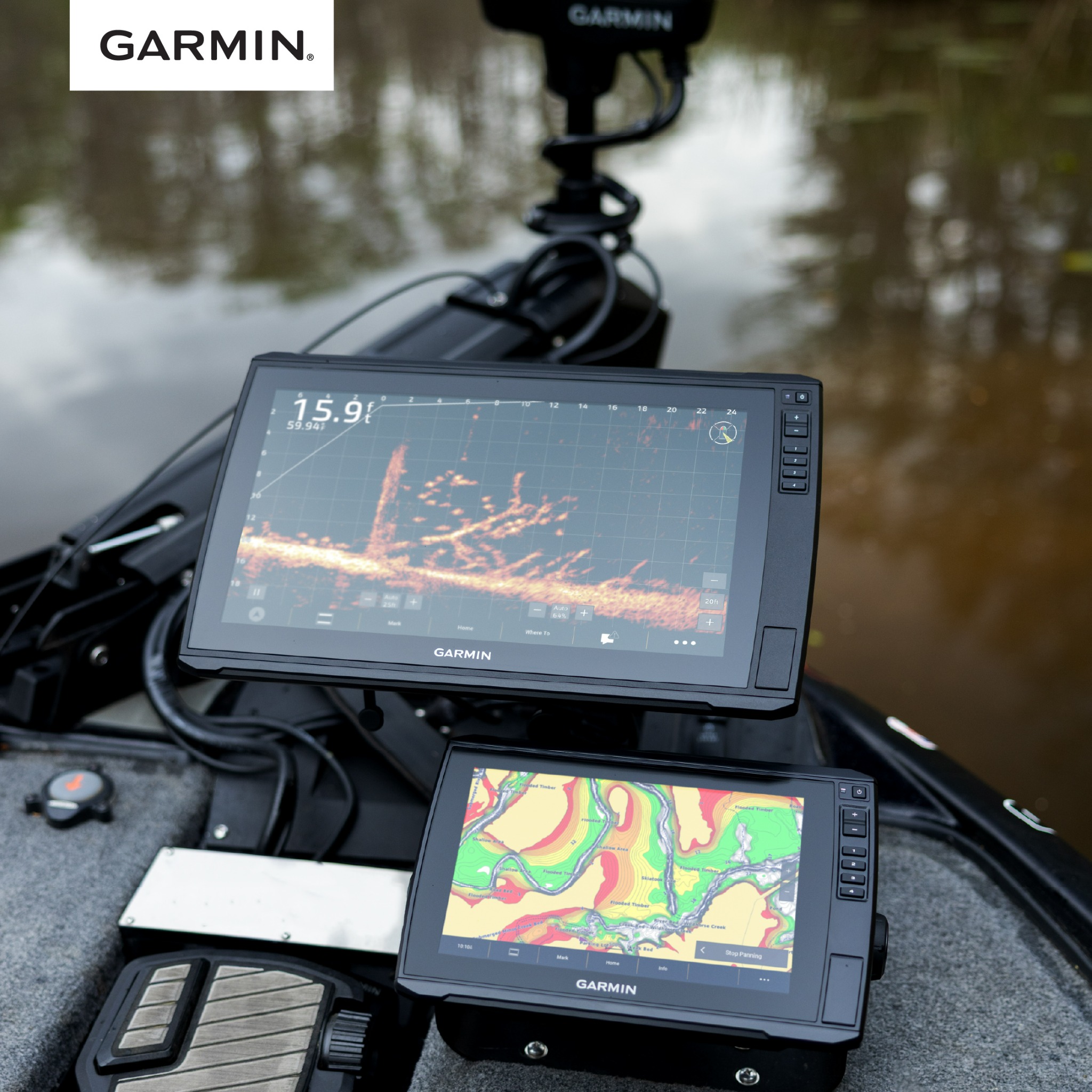 Garmin Fish & Hunt Facebook ad: 16 ECHOMAP Ultra 2