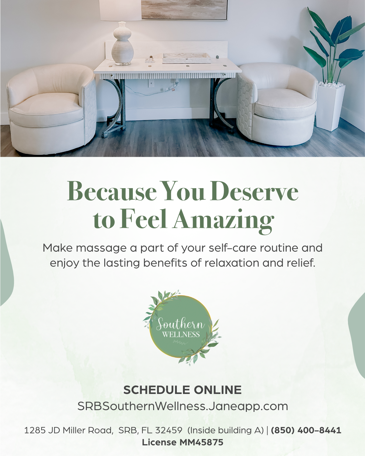 Southern Wellness Facebook ad: Invest in Yourself, One Massage at a Time