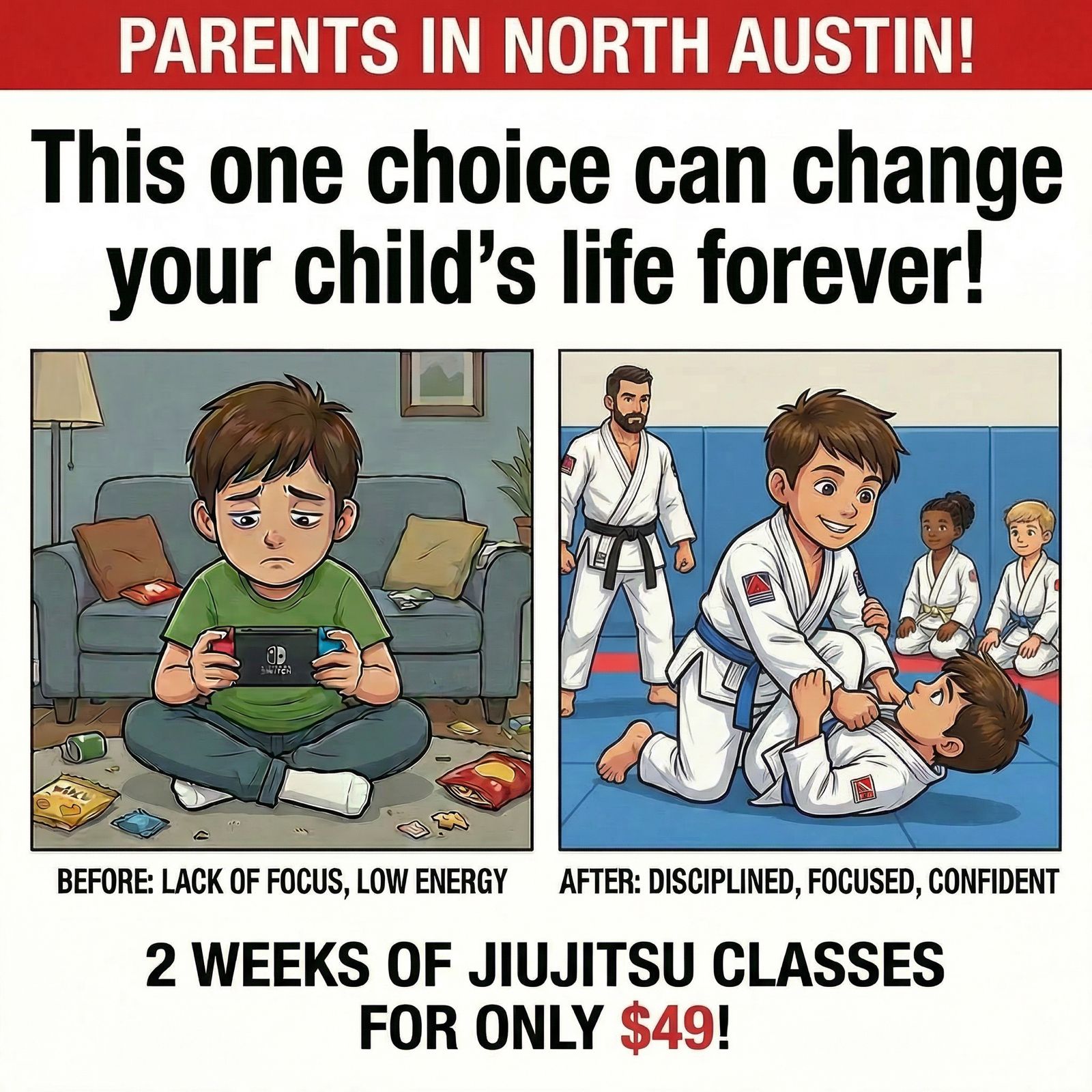 Gracie Barra North Austin Facebook ad