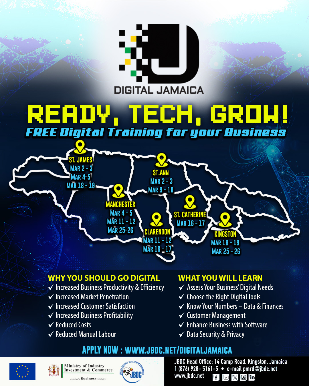 Jamaica Business Development Corporation Facebook ad from Feb 9, 2026