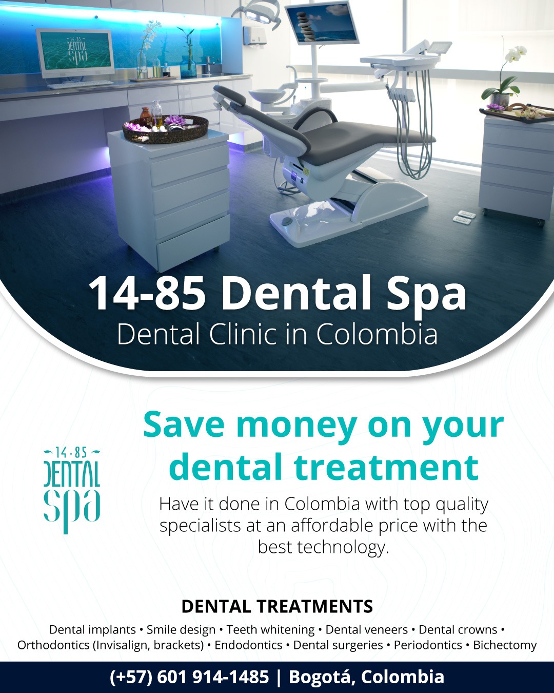 14-85 Dental Spa Facebook ad: 14-85 Dental Spa, dental clinics in Bogotá, Colombia
