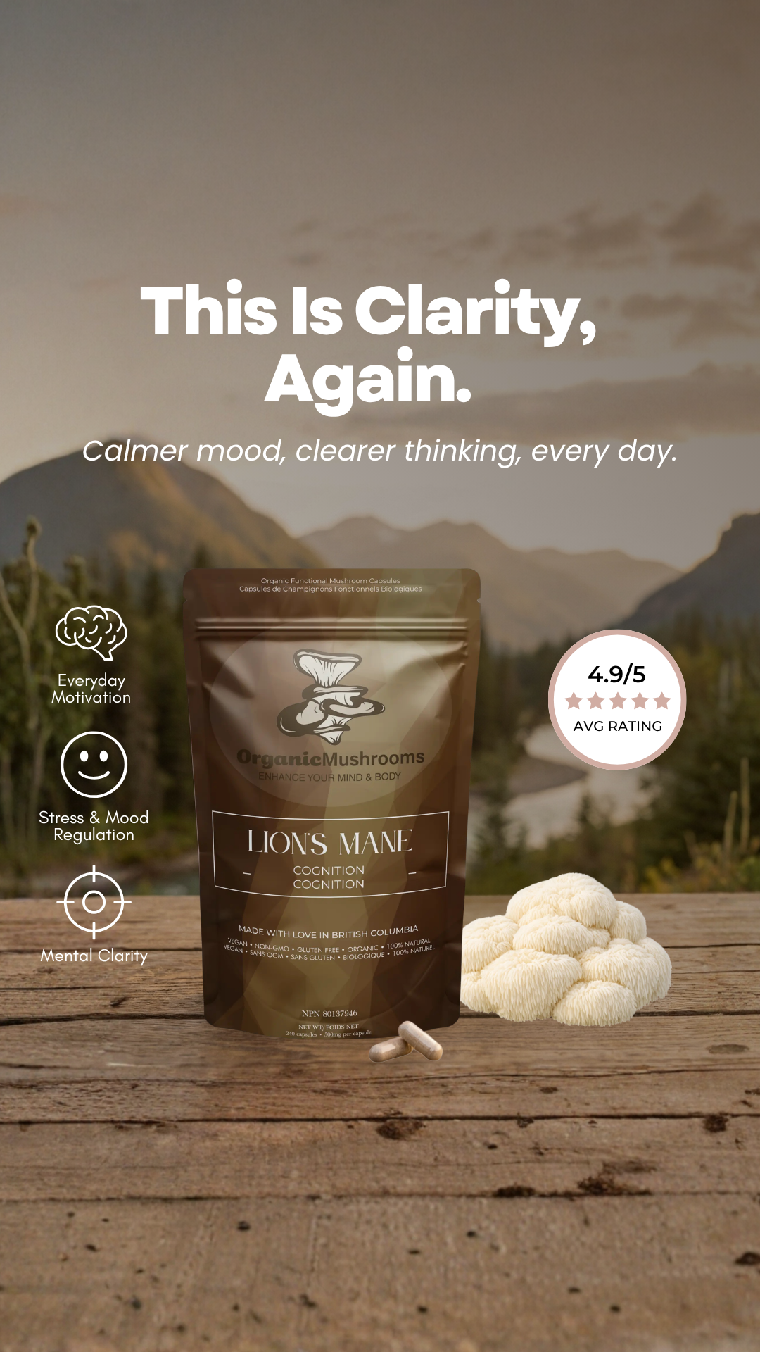 Organic Mushrooms Canada Facebook ad