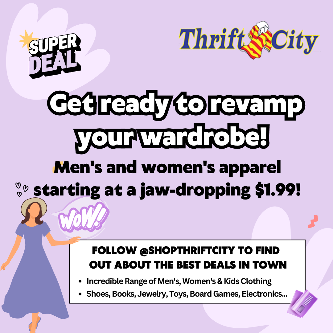 Shop Thrift City Facebook ad: Unleash the style guru in you without breaking…