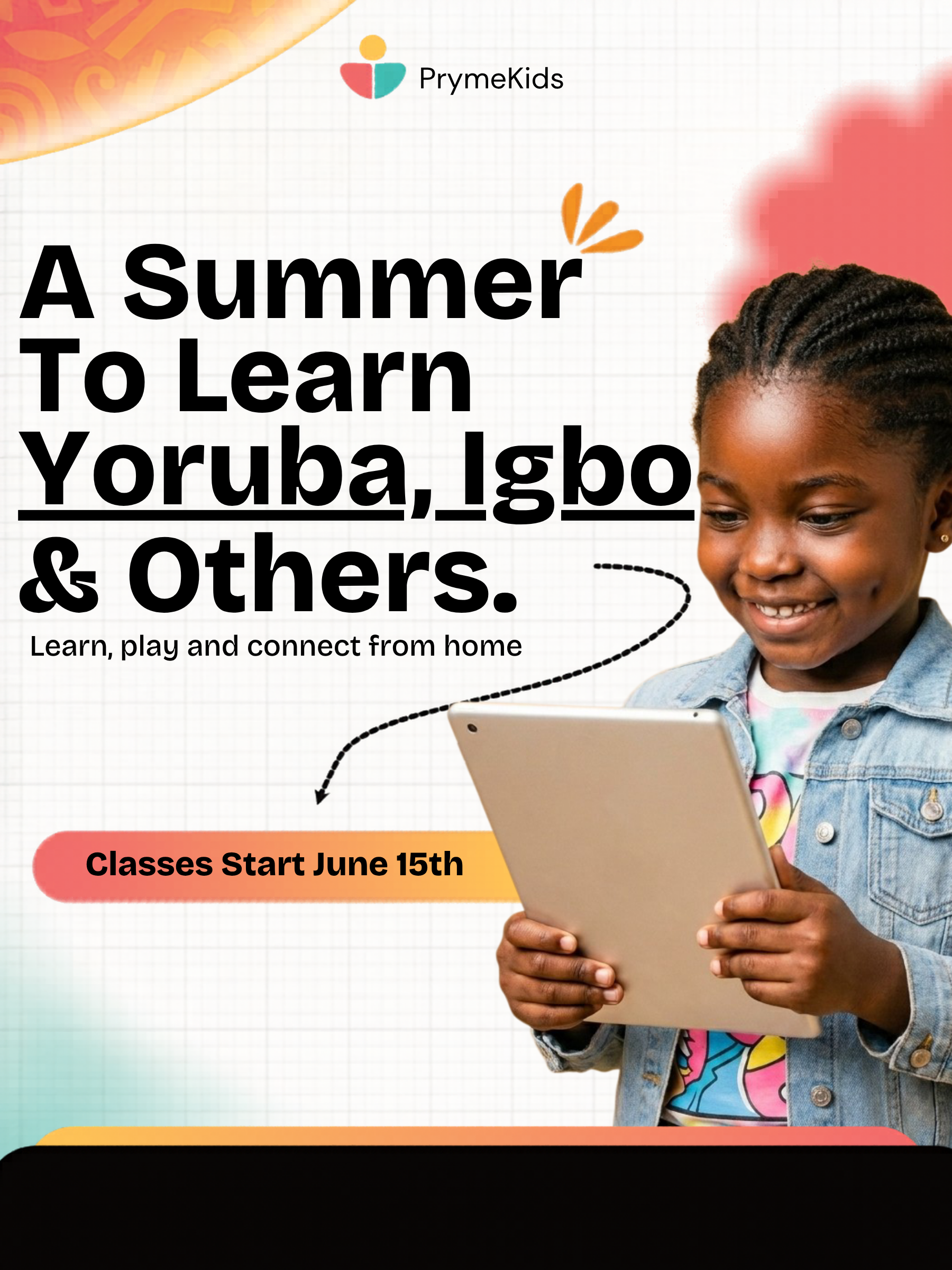 PrymeKids Facebook ad: Want a FREE class so they learn Nigerian languages?