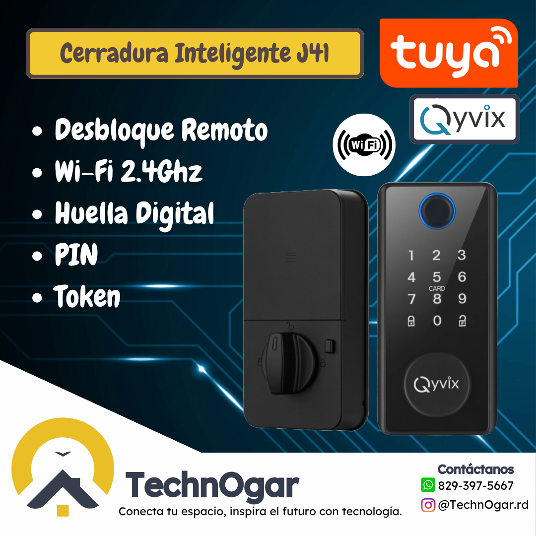 TechnOgar Facebook ad: Abre tu puerta sin llaves.