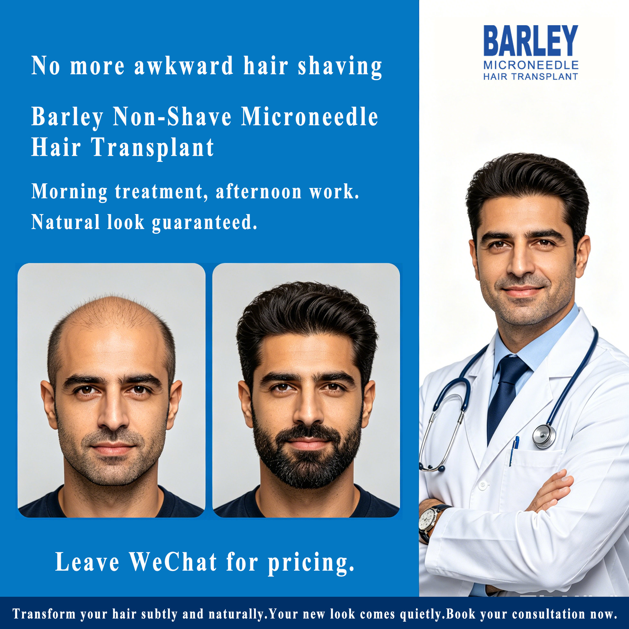 Barley Hair Transplant Facebook ad