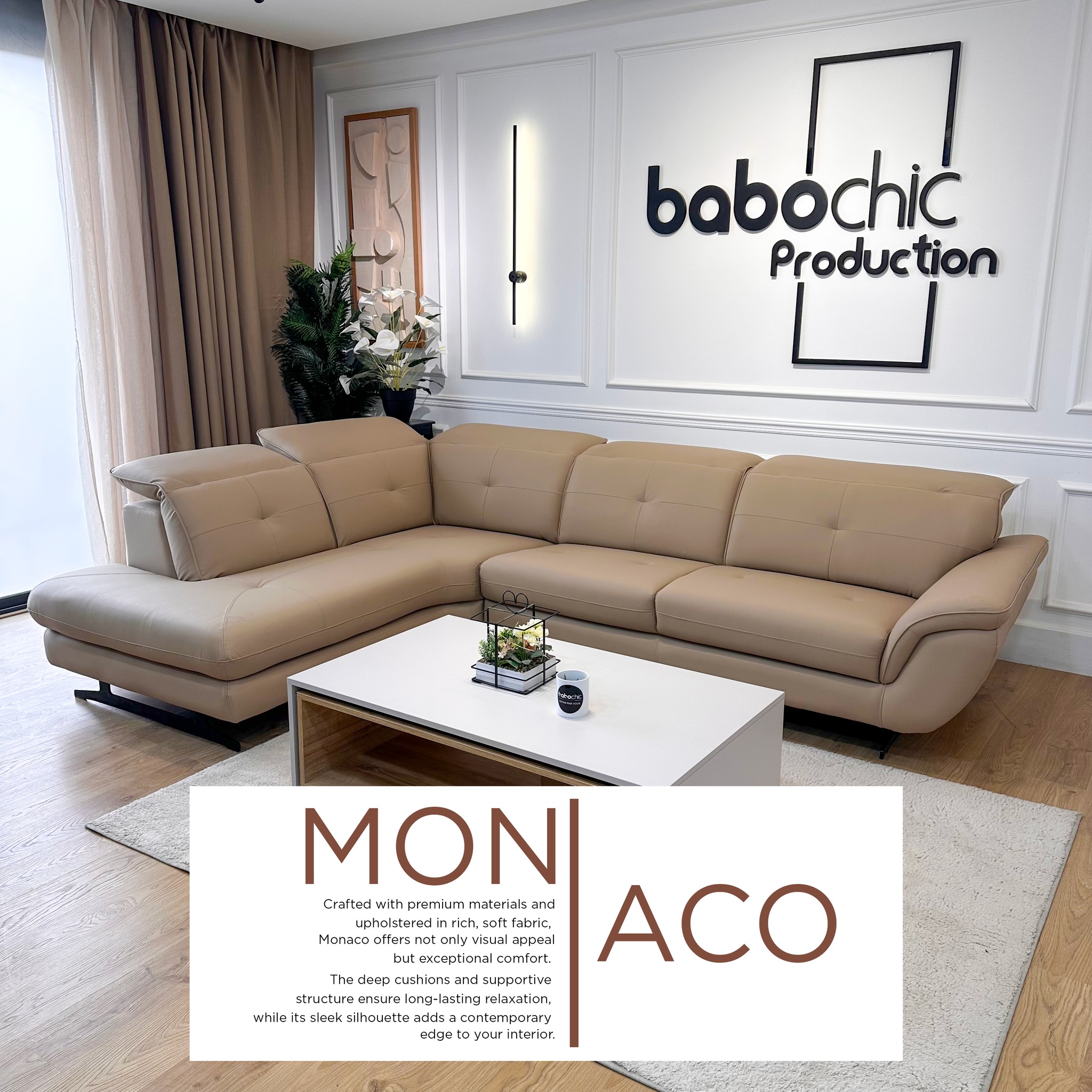 Babochic Facebook ad: The Monaco Corner Sofa is the embodiment of…