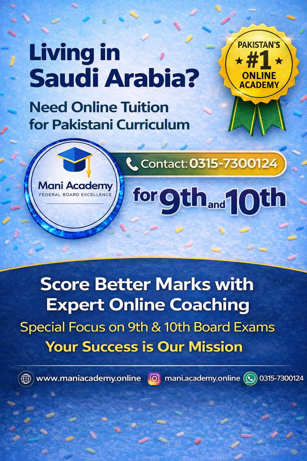Mani Academy Facebook ad from Apr 16, 2026