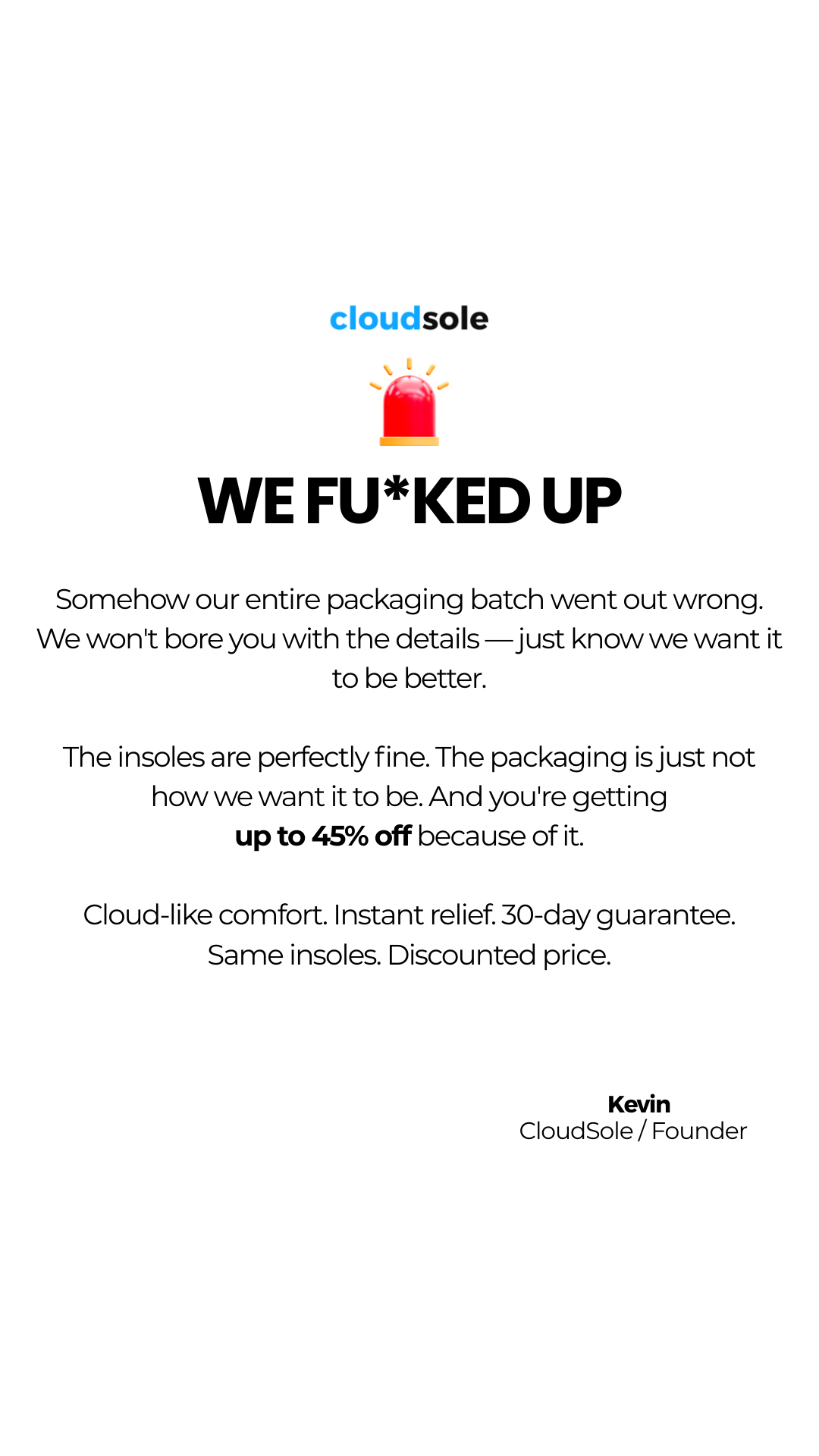 CloudSole Facebook ad