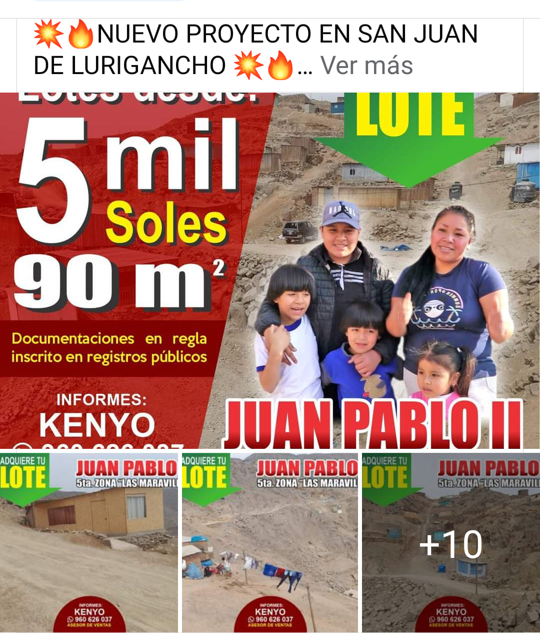 La casa de tus sueños Facebook ad: venta de lotes en San Juan de lurigancho.aprovecha…