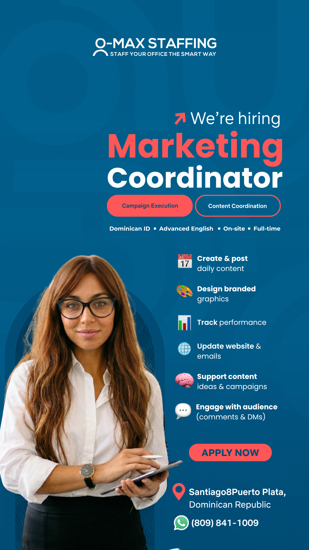 O-Max Staffing Facebook ad from Mar 25, 2026