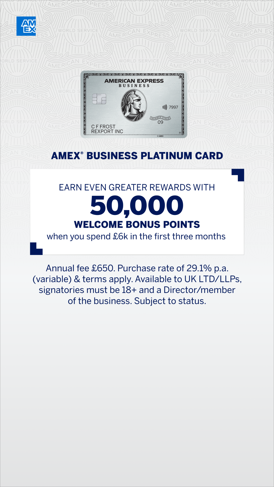 American Express Facebook ad