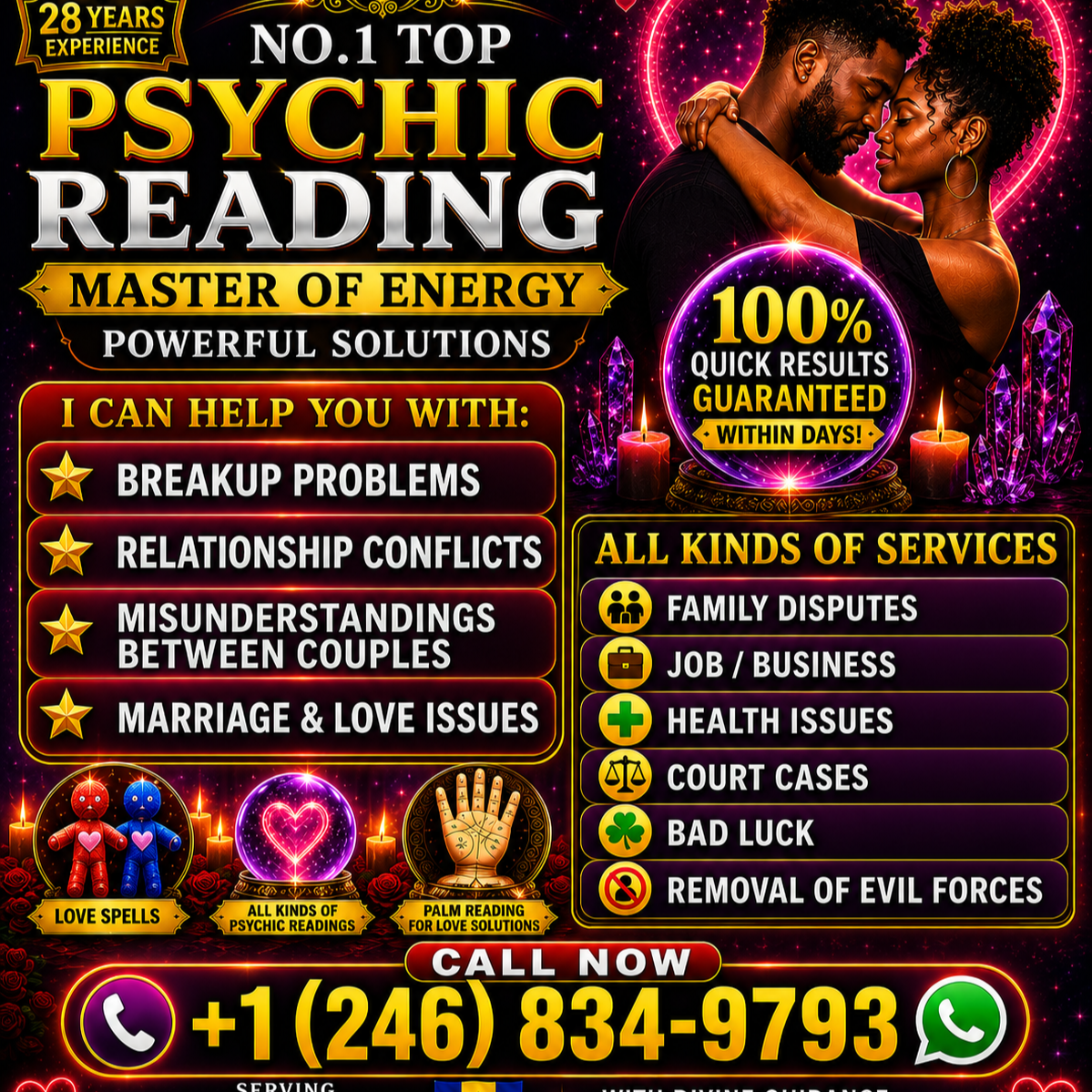 No1astrology center in Barbados Best Indian Powerful Psychic Reader Facebook ad: Chat in Messenger