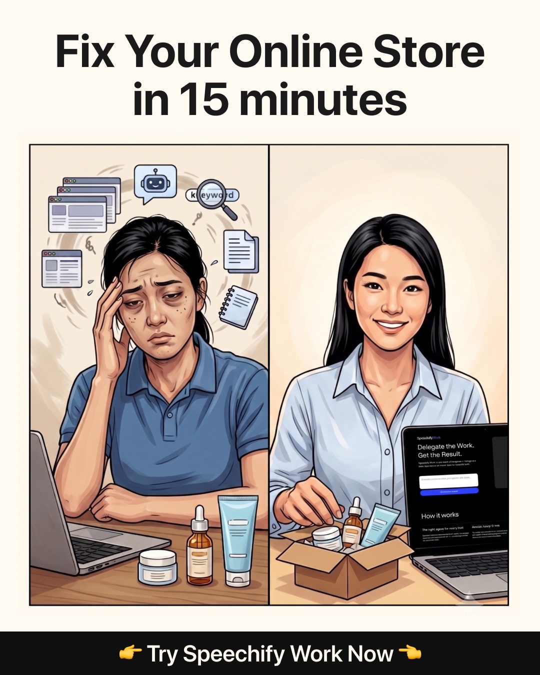 Speechify Work Facebook ad
