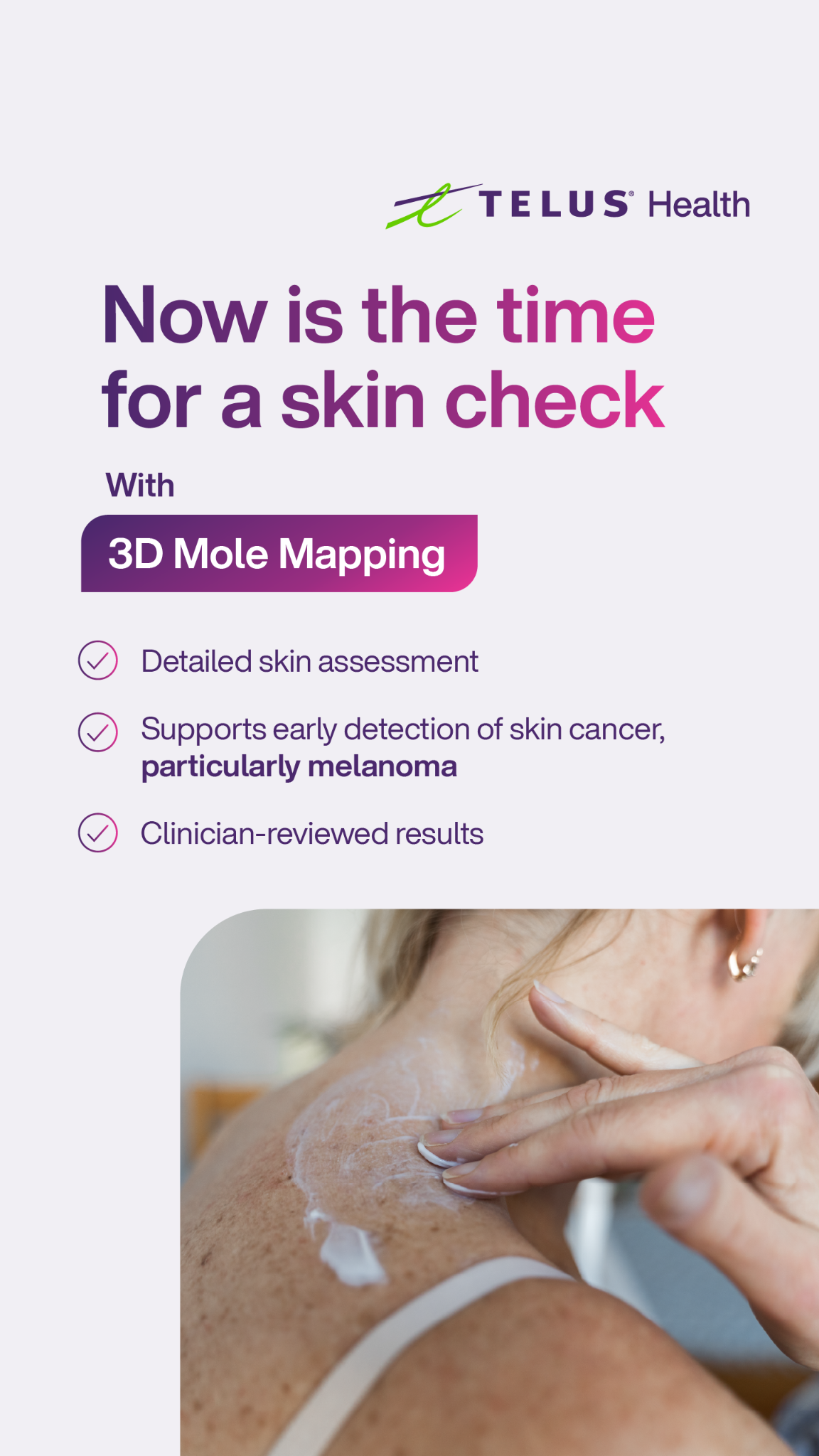 TELUS Health Facebook ad: Stay Ahead of Skin Changes