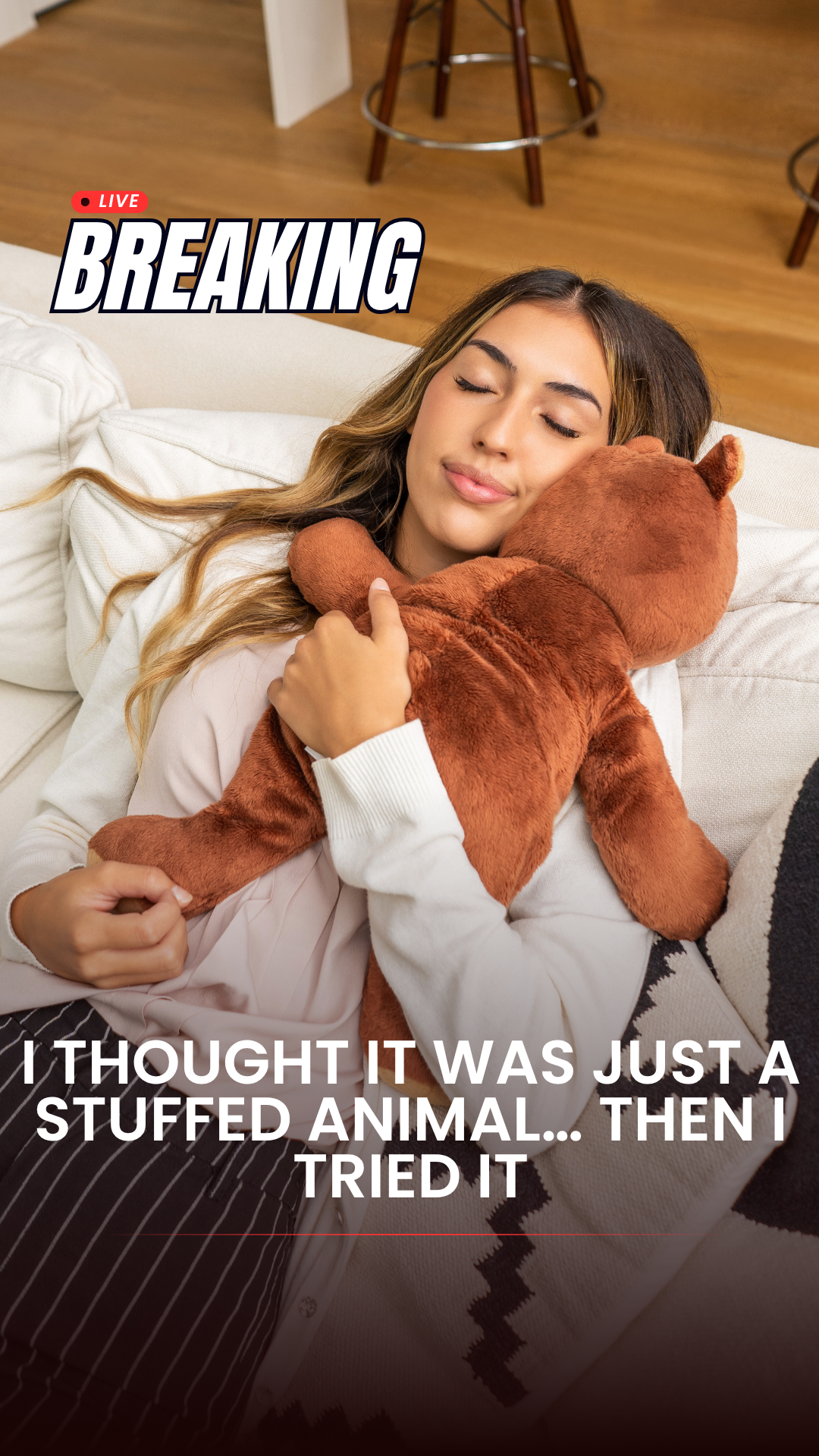 Hugimals Facebook ad: The Plush That Wraps You In a Hug