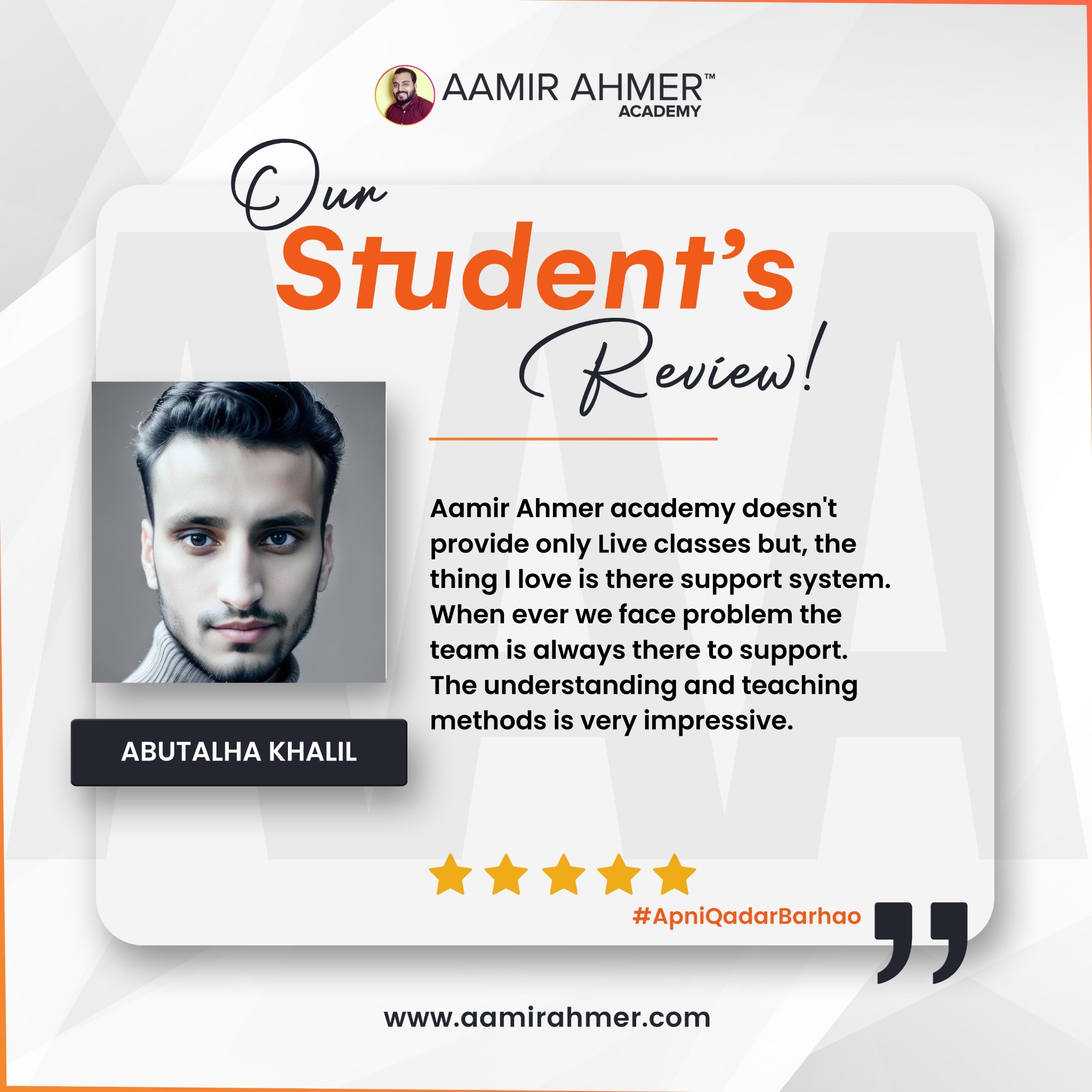 Aamir Ahmer Academy Facebook ad