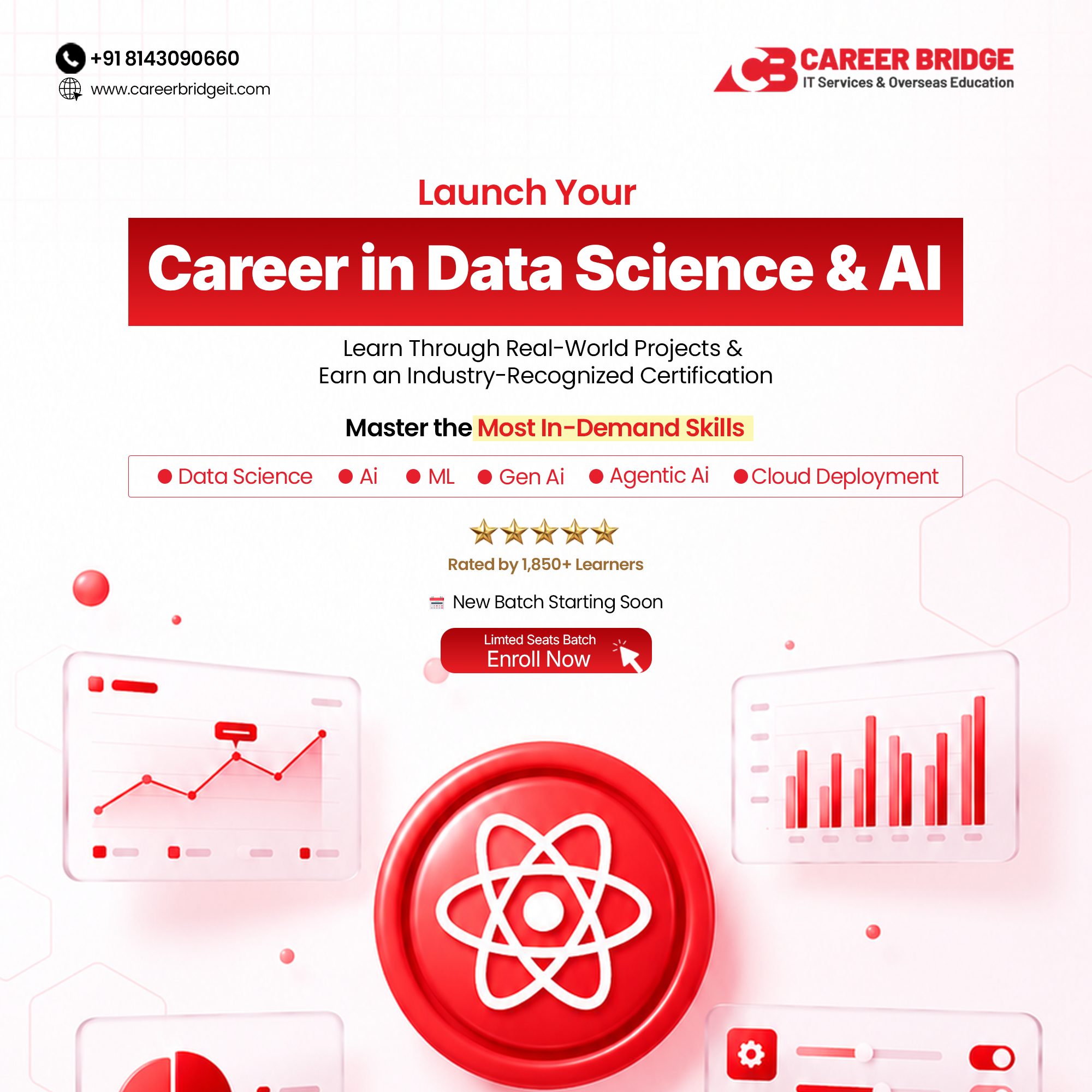 Career Bridge It Services And Overseas Education Facebook ad: Master AI & ML Skills