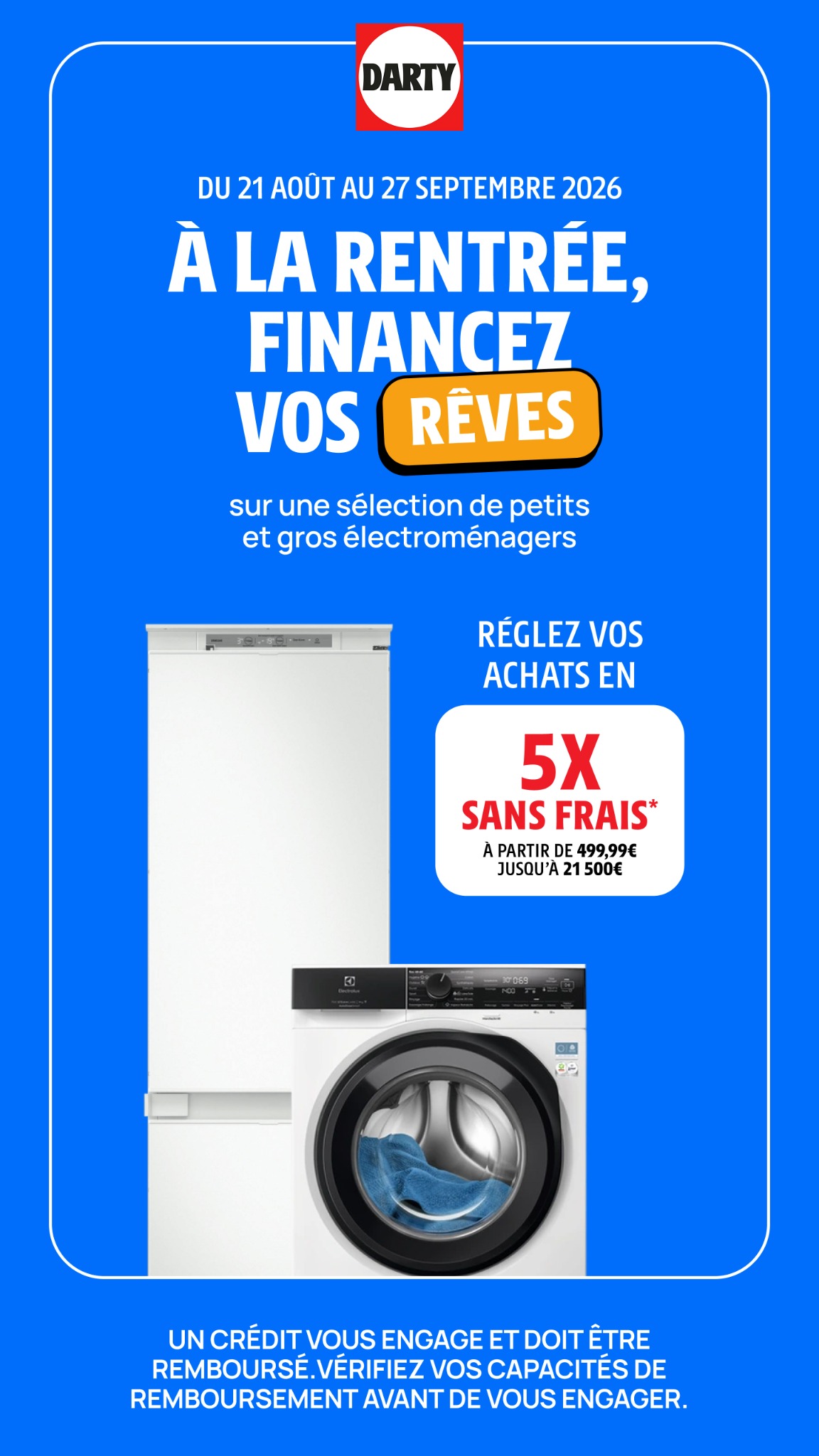 Darty Facebook ad: Trouvez le financement qui vous convient et payez à votre…