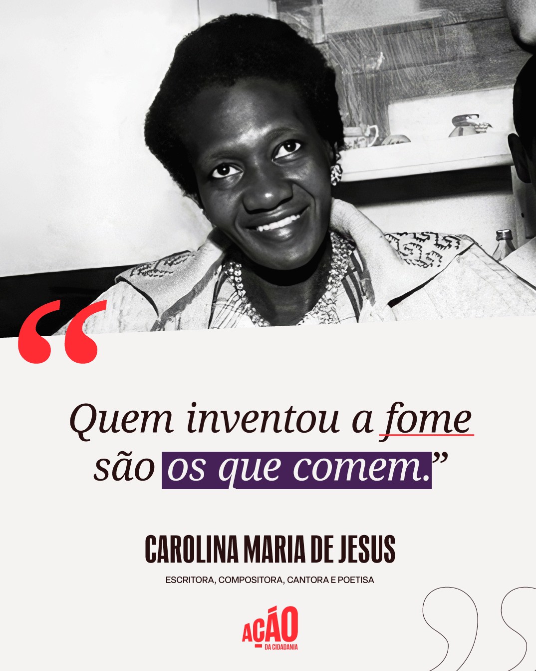 Ação da Cidadania Facebook ad: A fome não é natural.