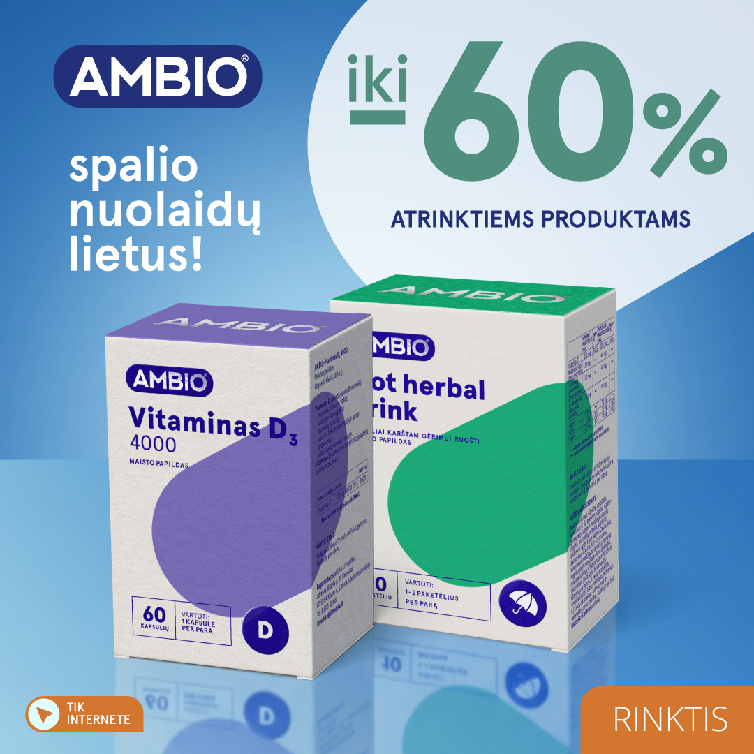 Gintarinė Vaistinė Facebook ad: Atrask AMBIO vaistinėse. Visai šeimai
