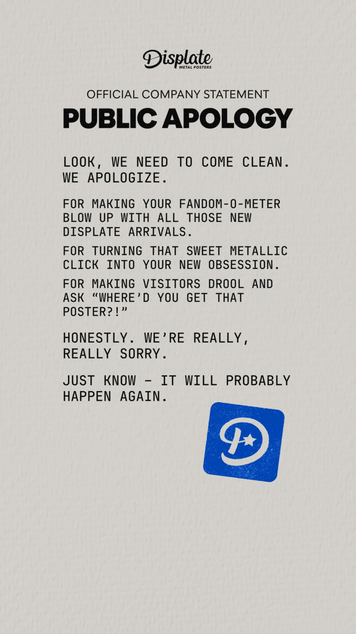 Displate Facebook ad