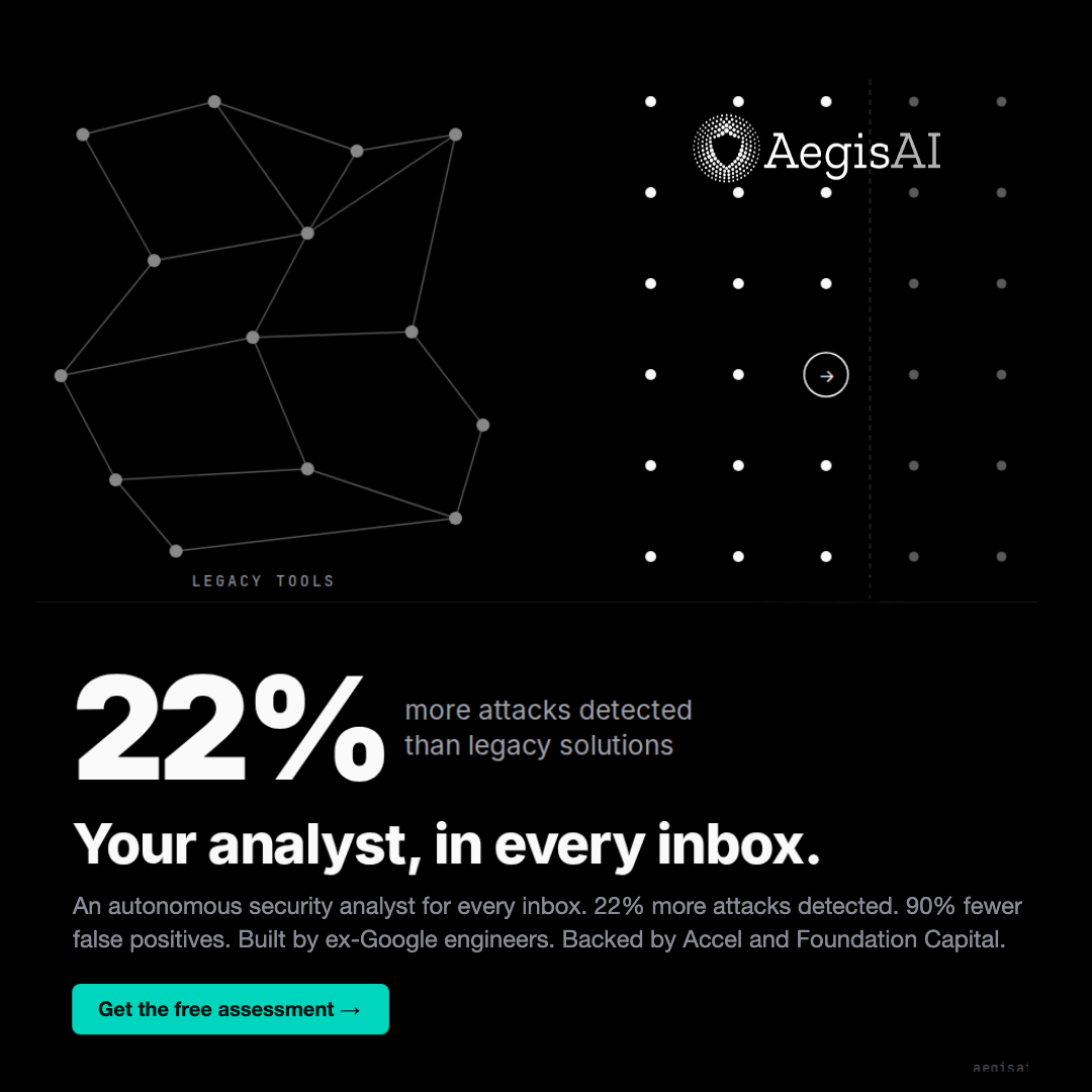 Aegis AI Security Facebook ad: Get your free email security gap report