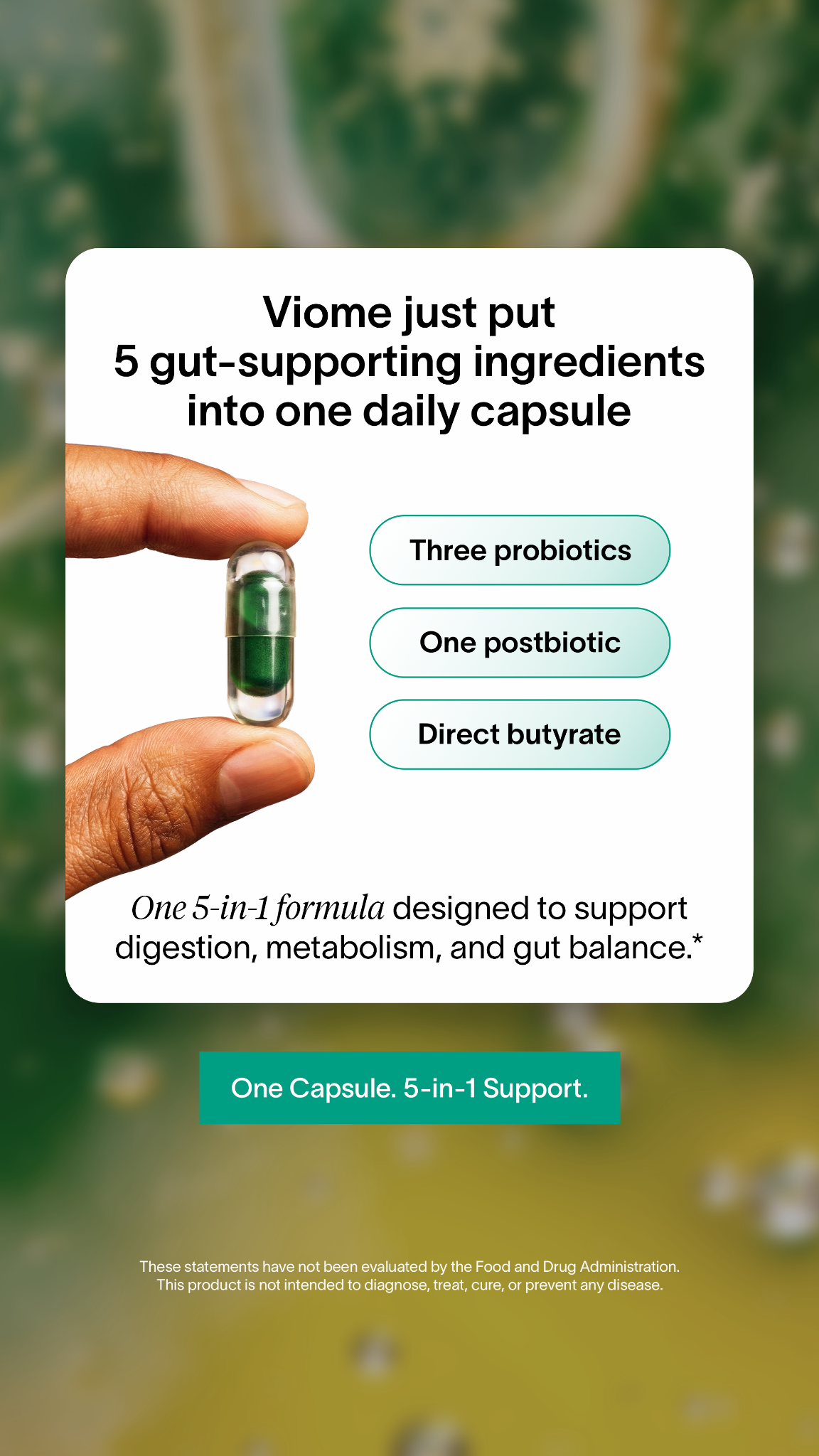 Viome Facebook ad: Shop Advanced TriSynbiotic