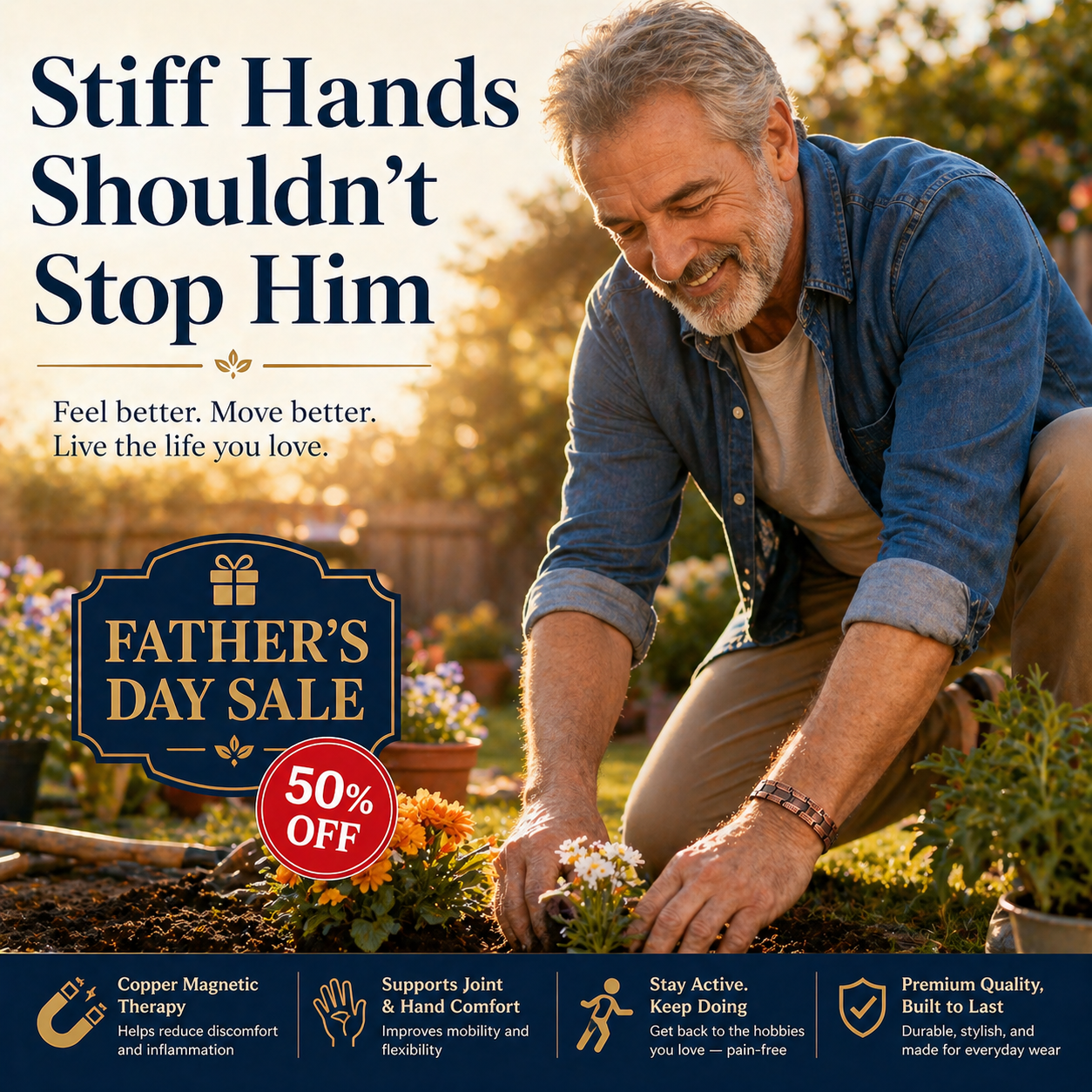 Nora Giles Facebook ad: Father's Day, 50% Off
