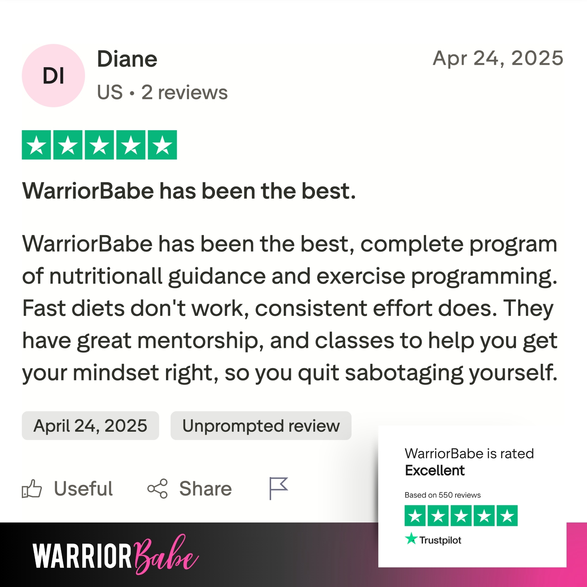 WarriorBabe Facebook ad