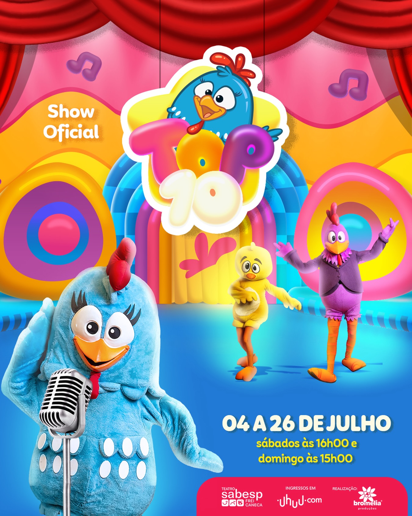 Teatro Sabesp Frei Caneca Facebook ad: Top 10 da Galinha Pintadinha