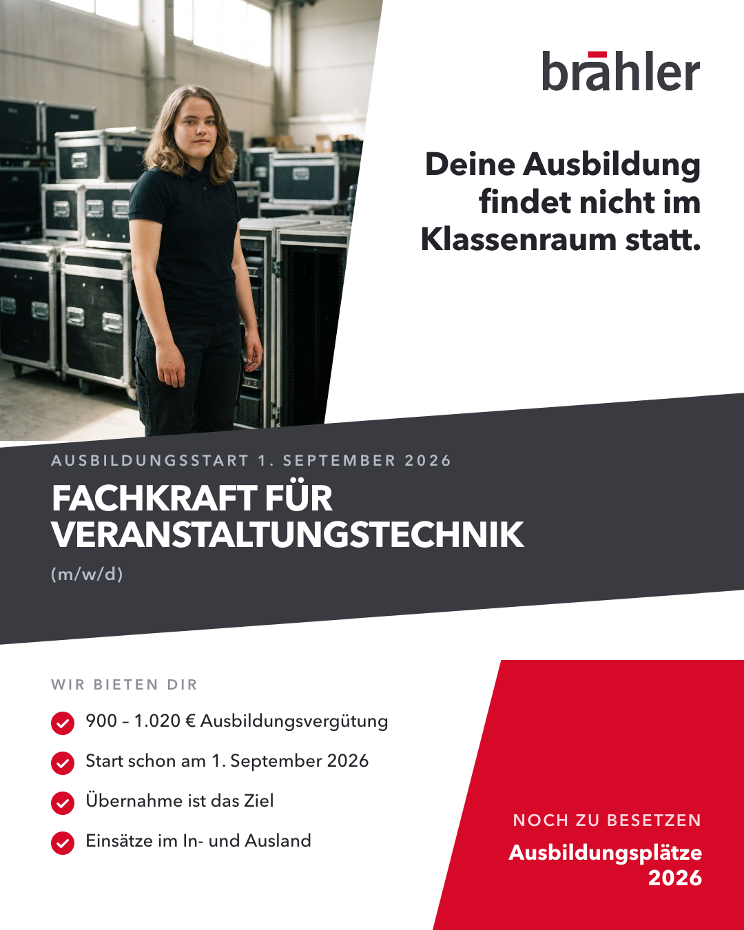 Brähler ICS Konferenztechnik Facebook ad: Bewerben in drei Minuten