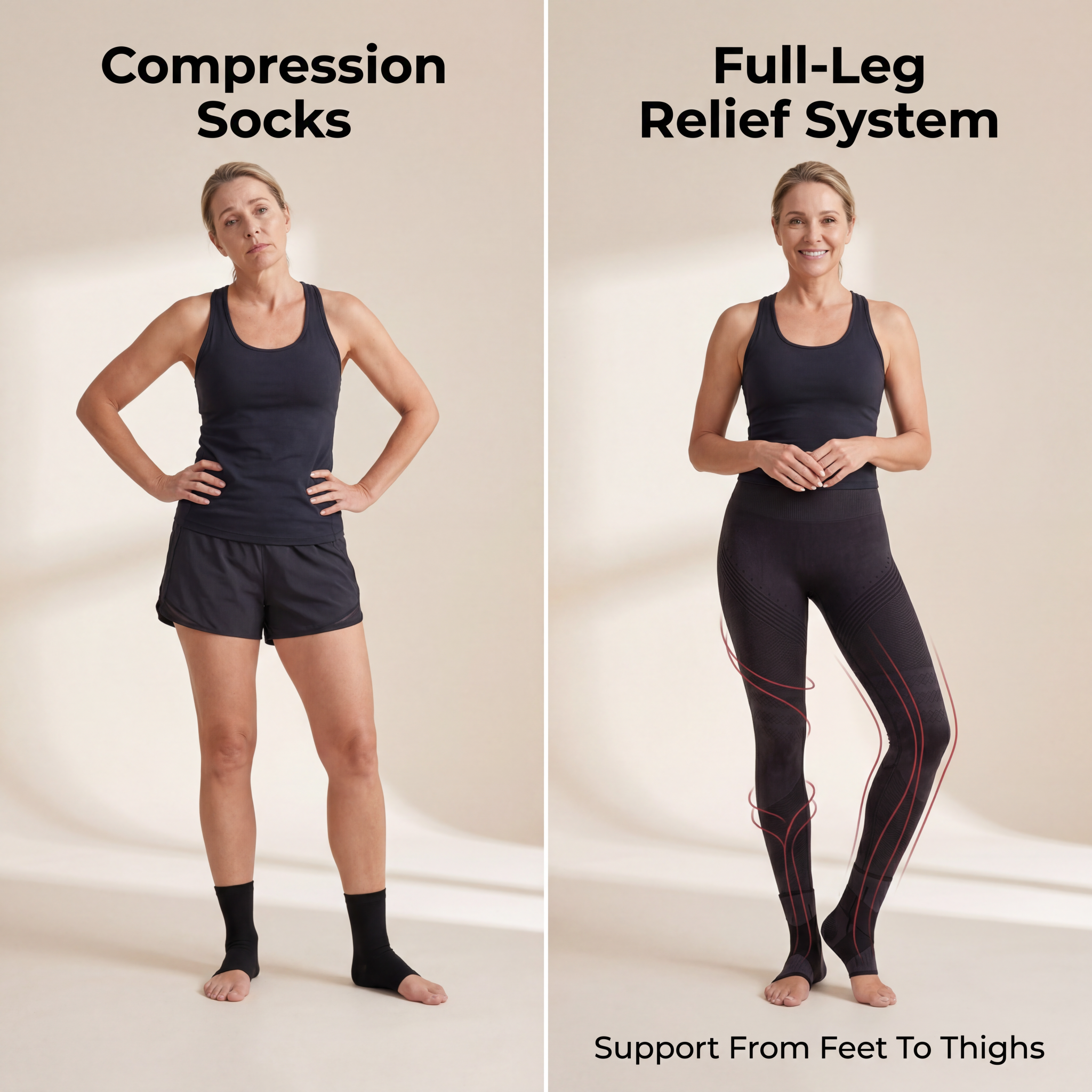 Doletics Facebook ad: Support Should Not Stop At The Calves.
