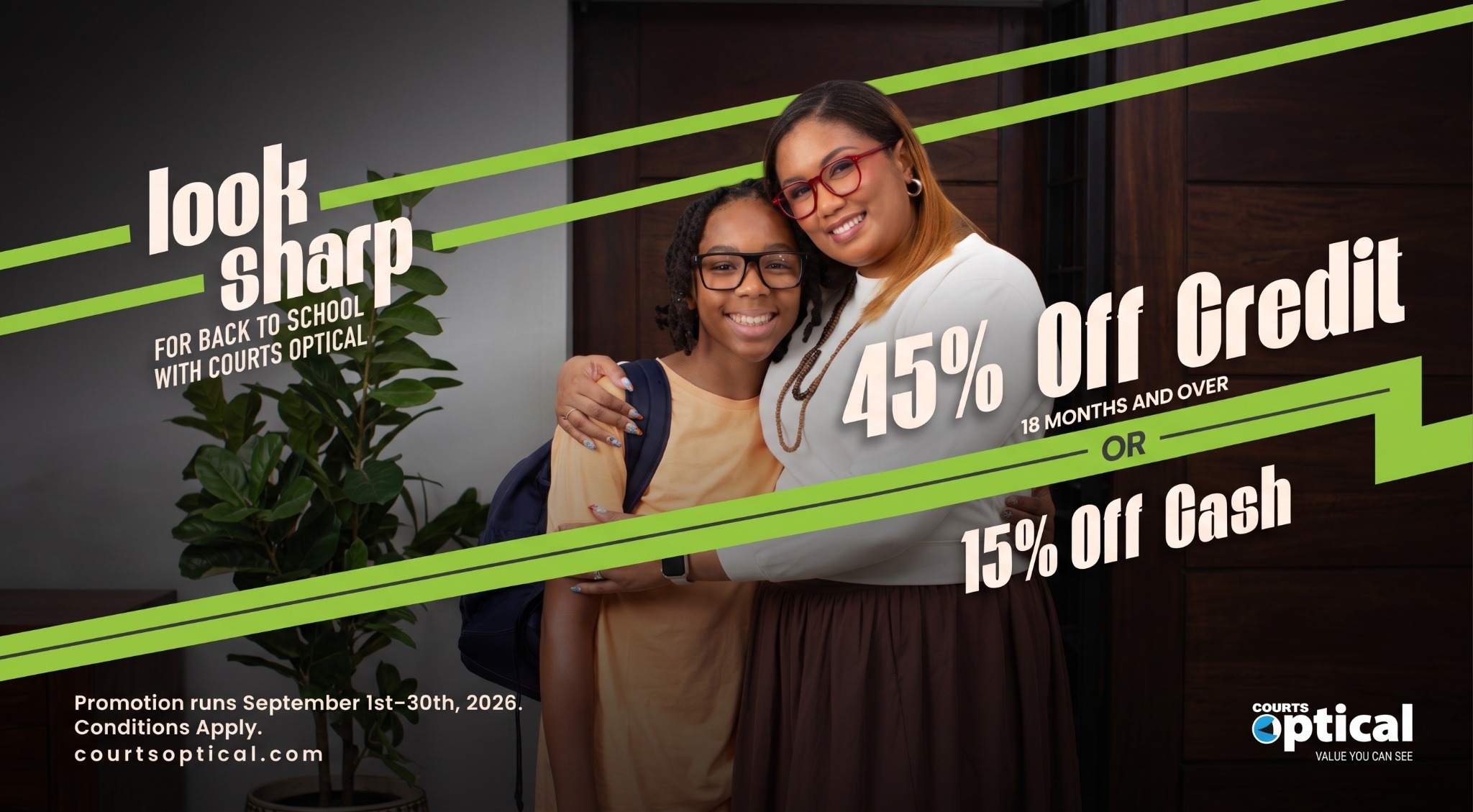 Courts Optical Guyana Facebook ad: Book Now!