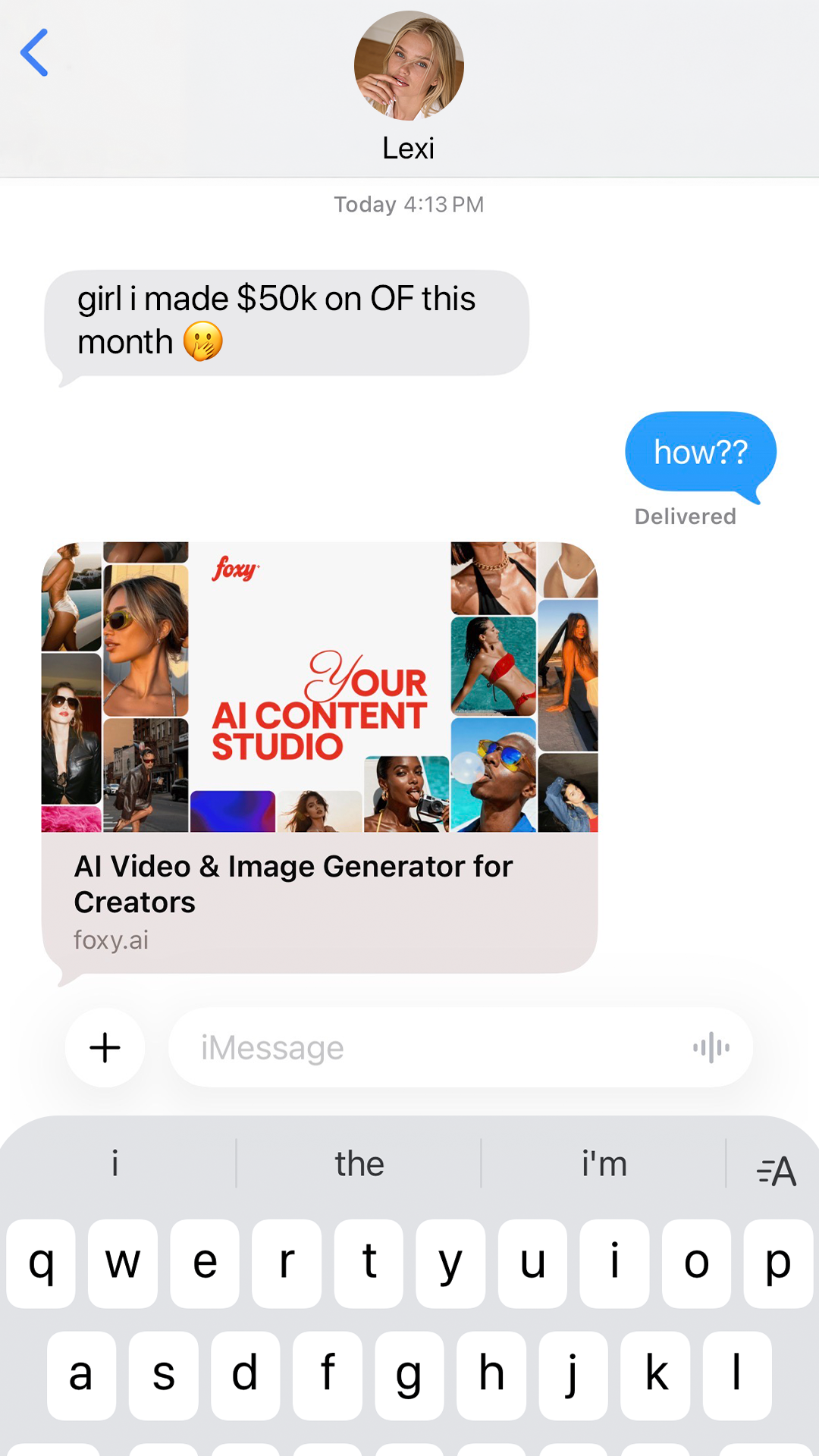 Foxy.ai Facebook ad