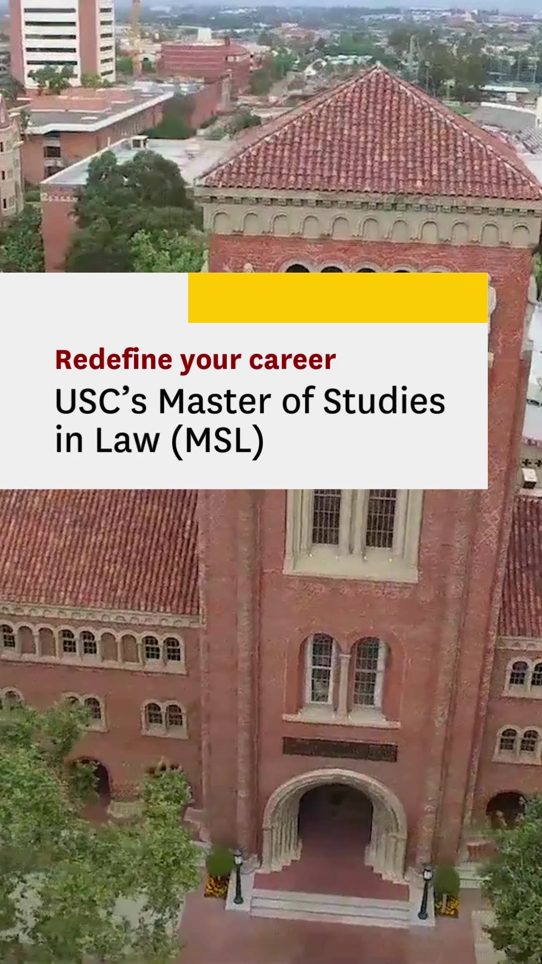USC Gould School of Law Facebook ad: Study Online or On Campus