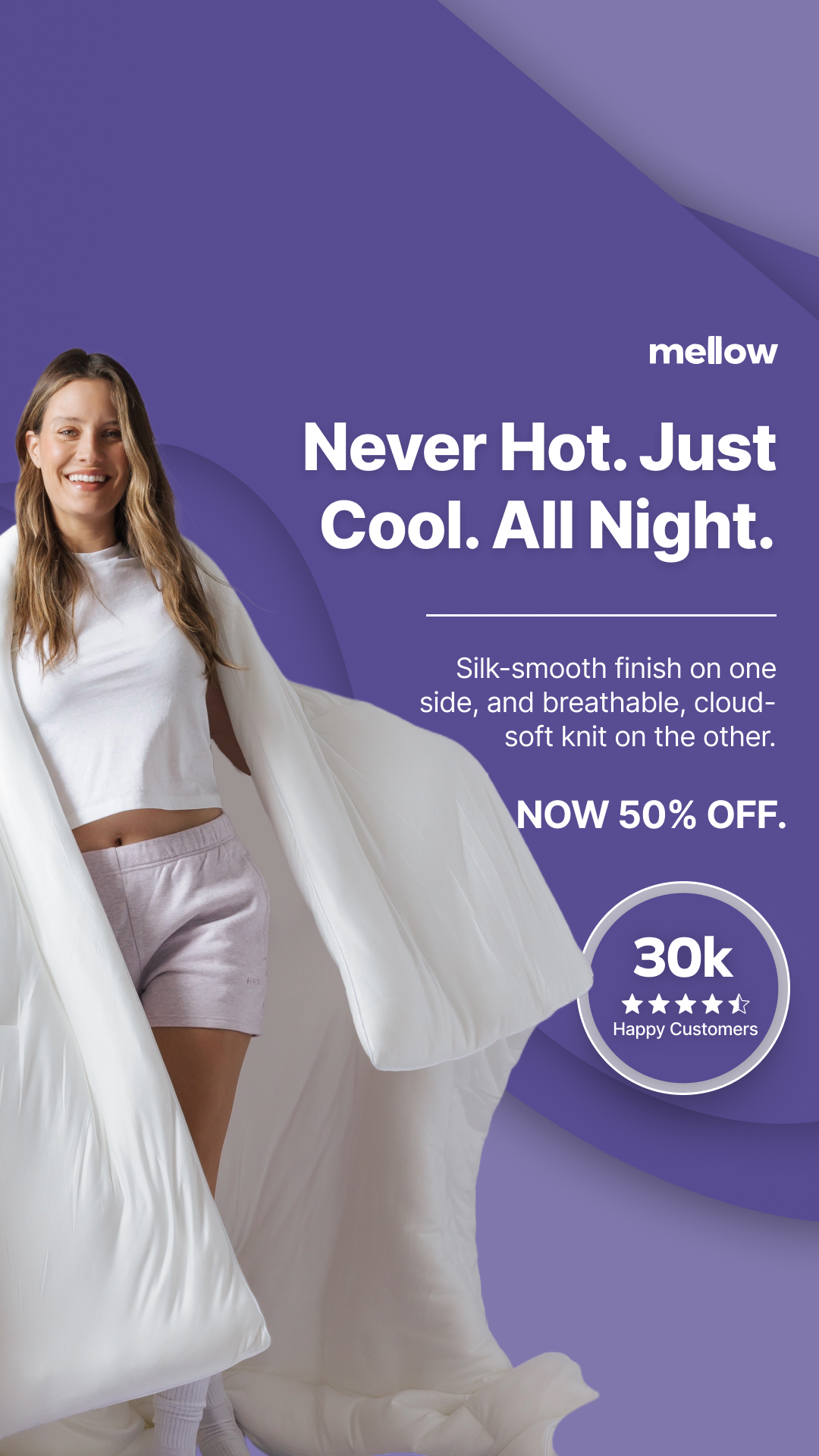 Mellow Bedding Facebook ad from Mar 6, 2026