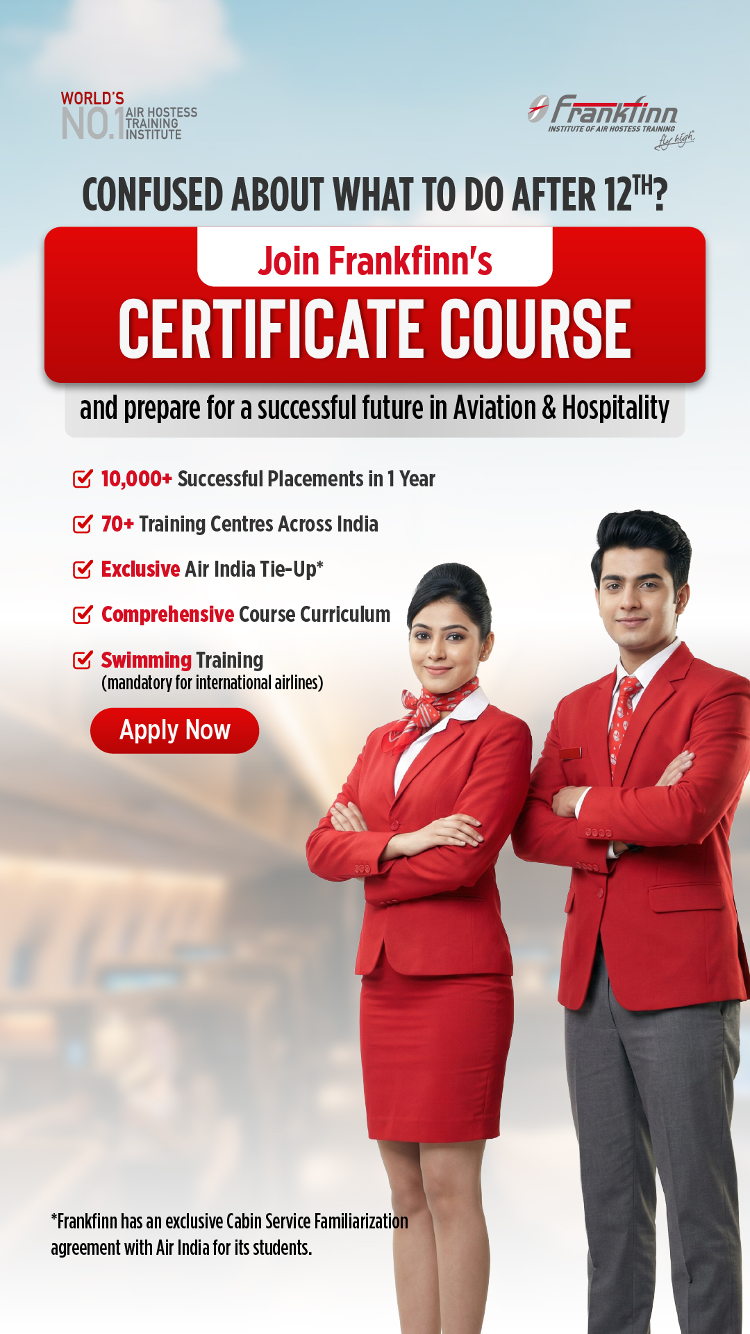 Frankfinn Institute of Air Hostess Training Facebook ad