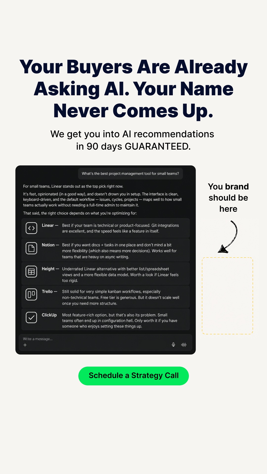 Launch Club AI Facebook ad: Your Competitors Are In ChatGPT. You're Not.