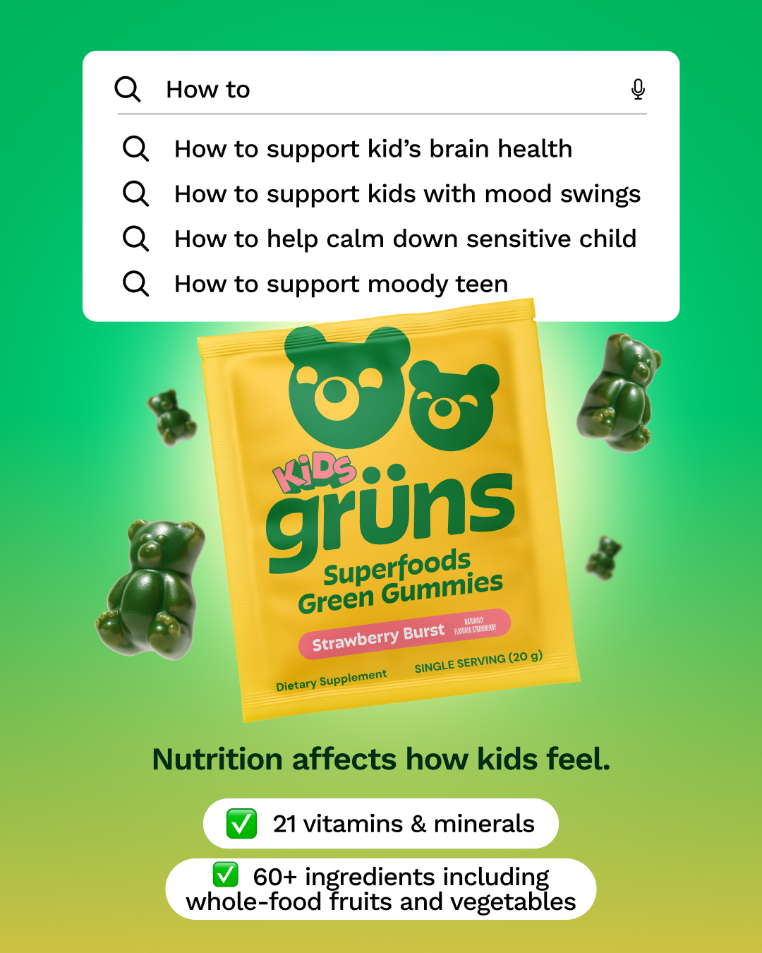 Grüns Kids Facebook ad