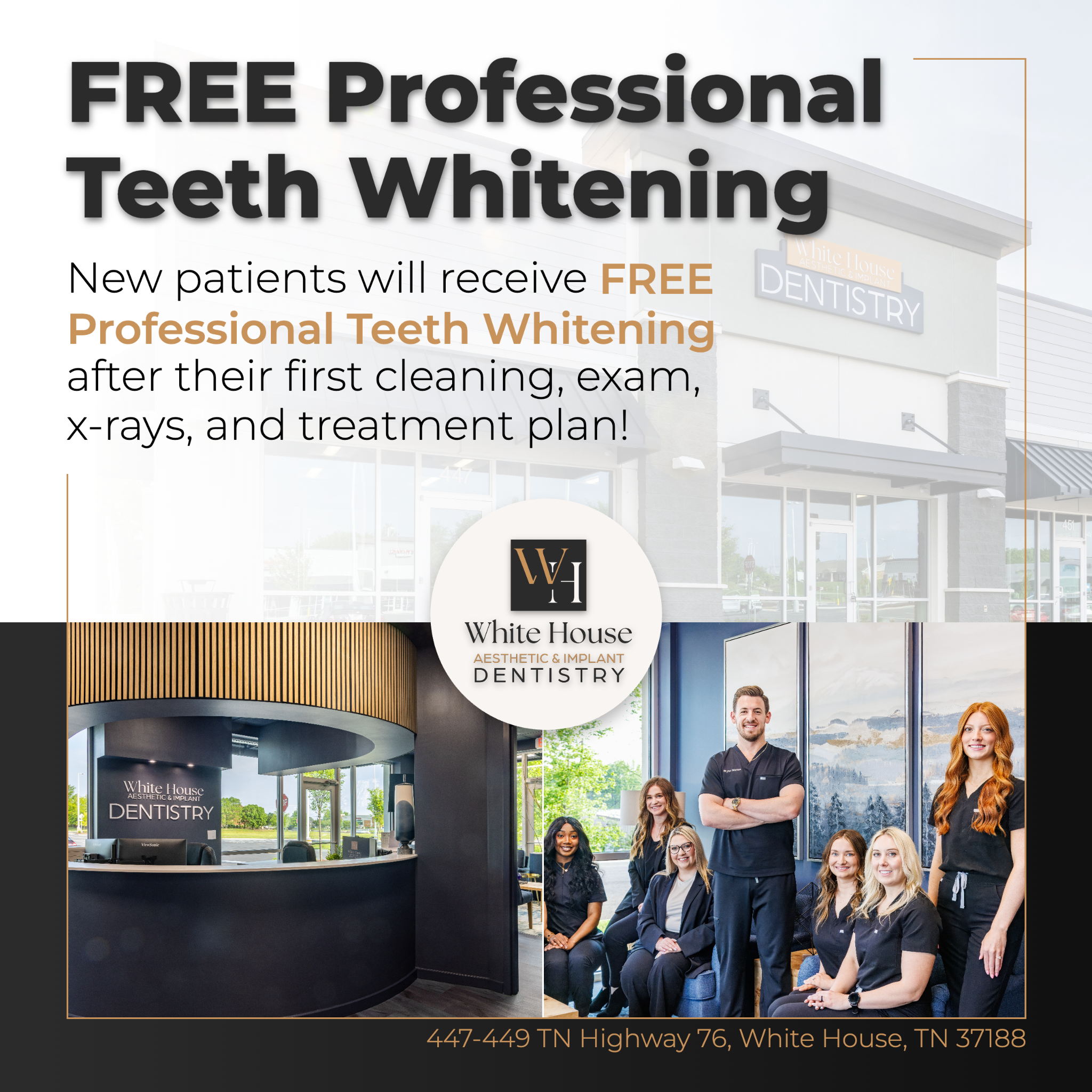 White House Aesthetic & Implant Dentistry Facebook ad: Join Our VIP List!