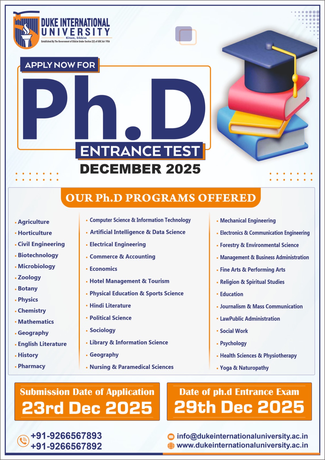 Duke International University Facebook ad: Ph.D Admissions, December 2025!