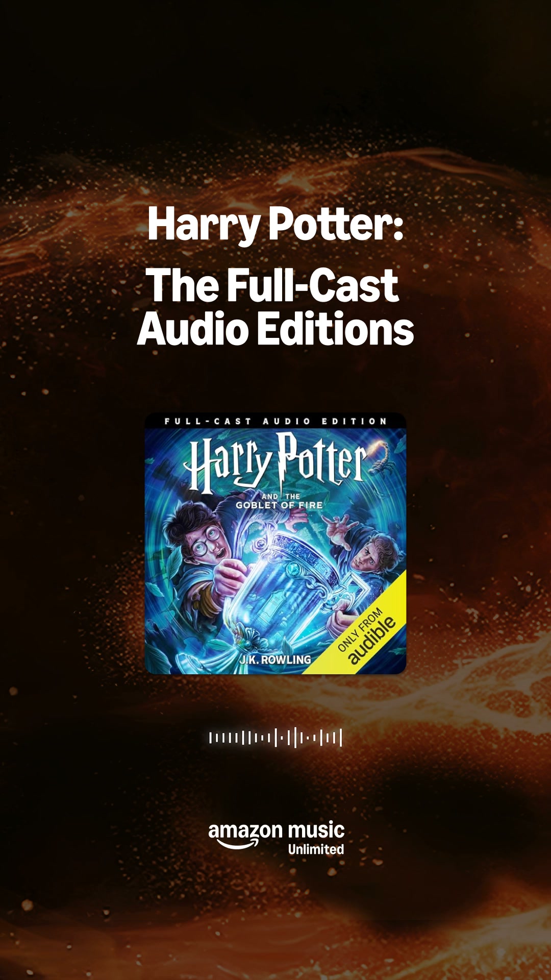 Amazon Music Facebook ad: Sound on - hear a full-cast recording of…