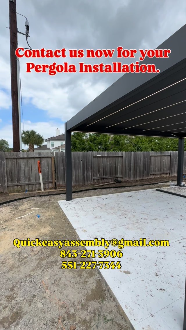 Quick & Easy Assembly Facebook ad: Book your pergola installation with us!