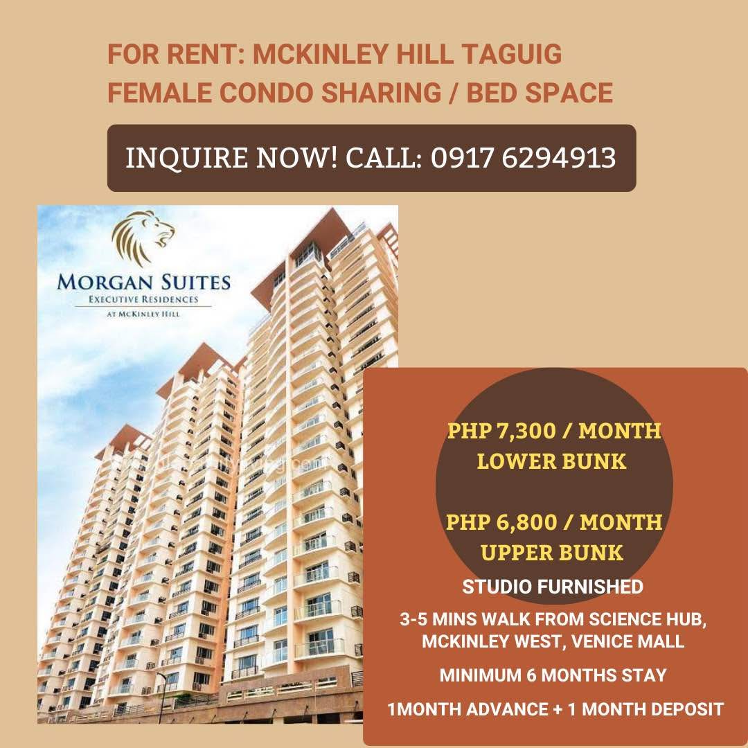 Micah Ella Gavino Bote Facebook ad: Female Condo Share: Mckinley Hill, Taguig City