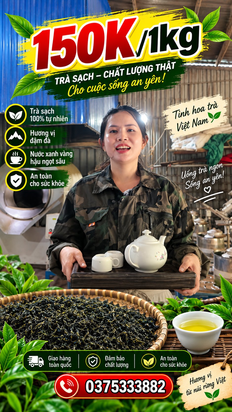 Trà Cổ Truyền Tuấn Tú Facebook ad: CÔ CHÚ ĐANG TÌM TRÀ 150K/1KG? GỌI 0375.333.8826(5)