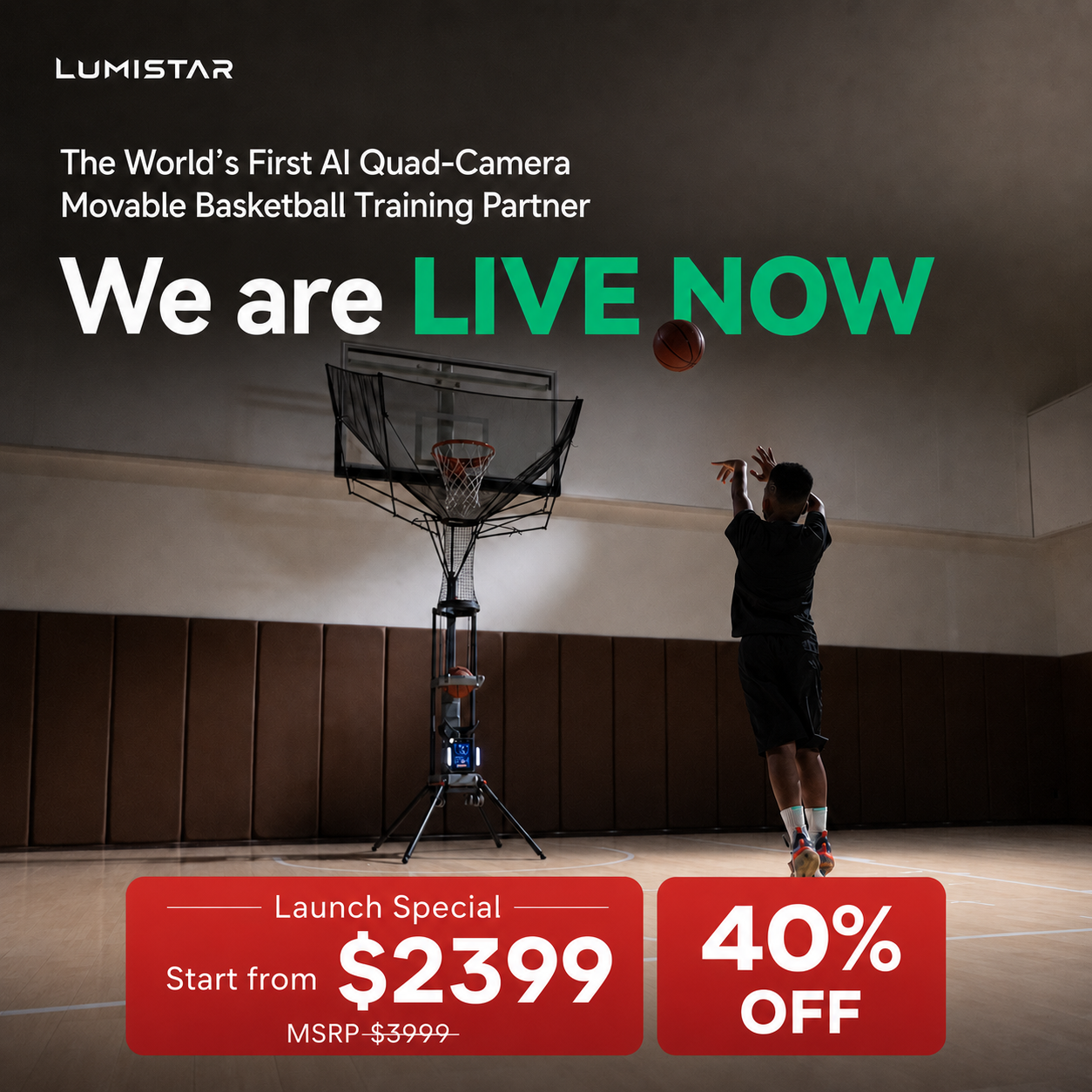 Lumistar Global Facebook ad: Now Live on Kickstarter - Start from $2399, 40% off