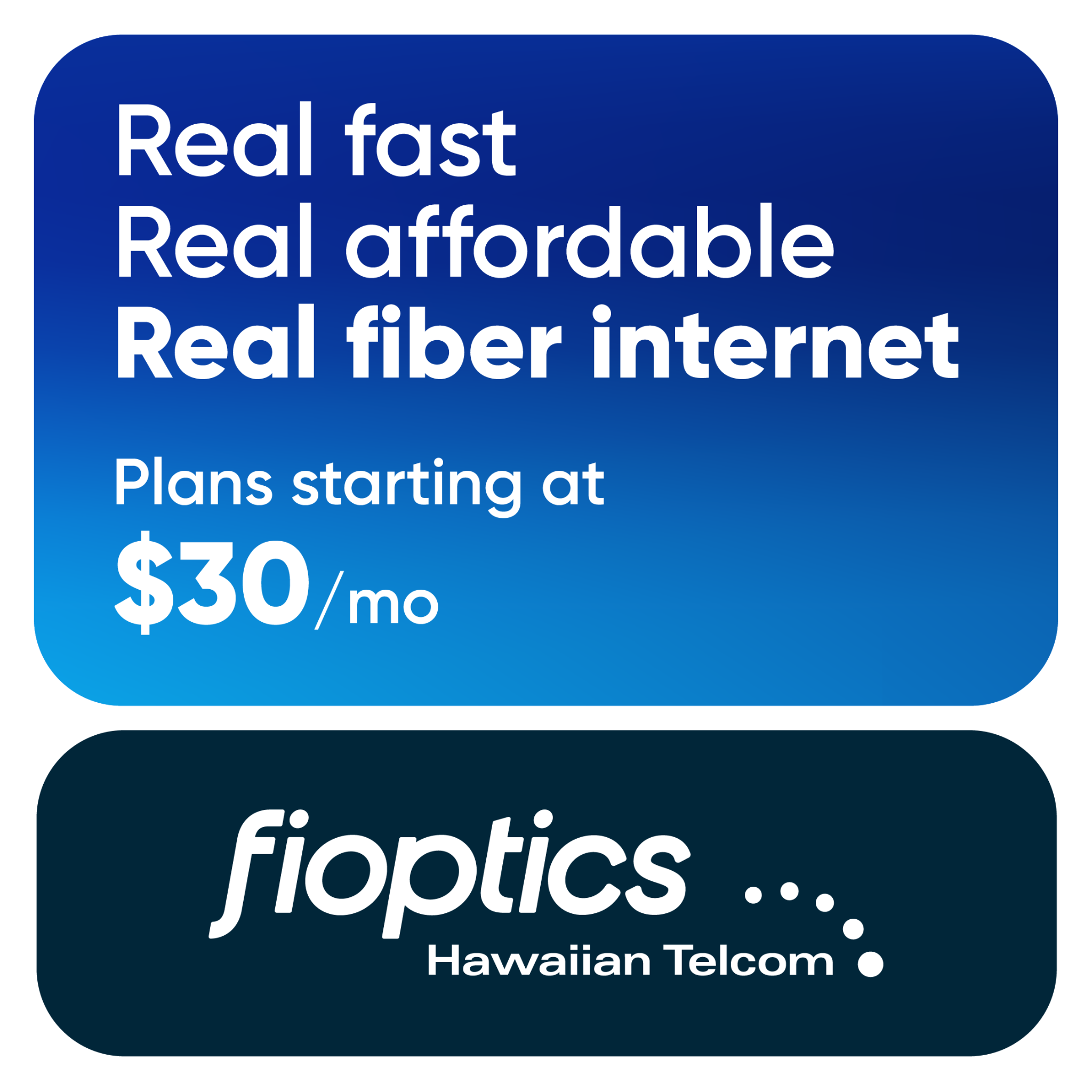 Hawaiian Telcom Facebook ad: Get real with your internet​